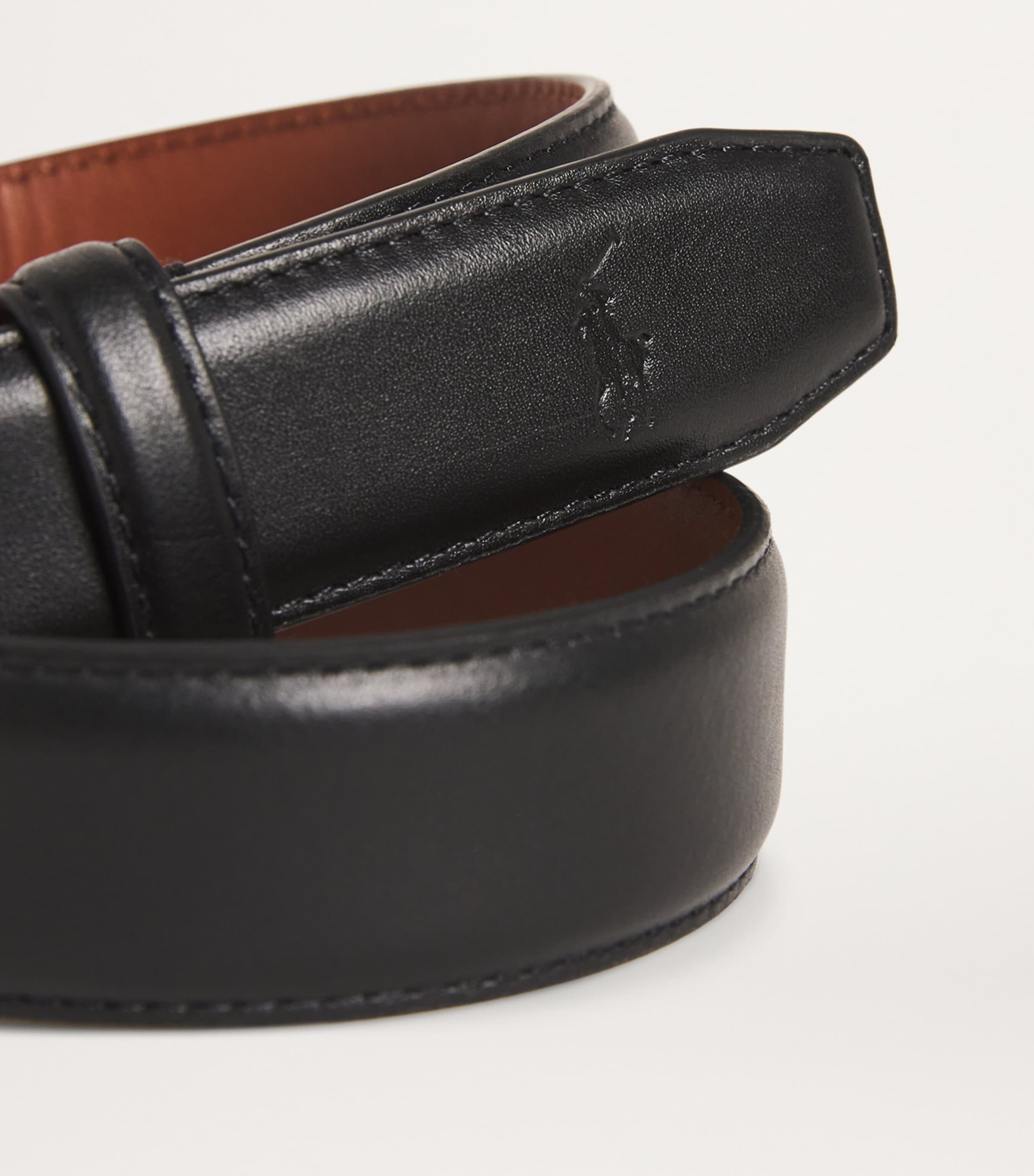 Leather Polo Pony Belt BLACK Image 3