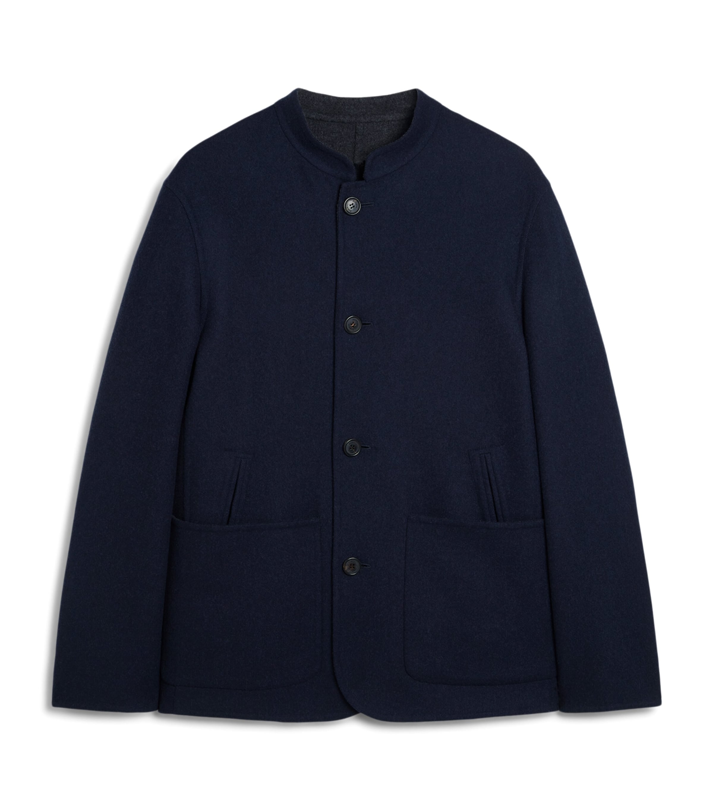 Dunhill Wool Reversible Double Face Driving Jacket In Blue