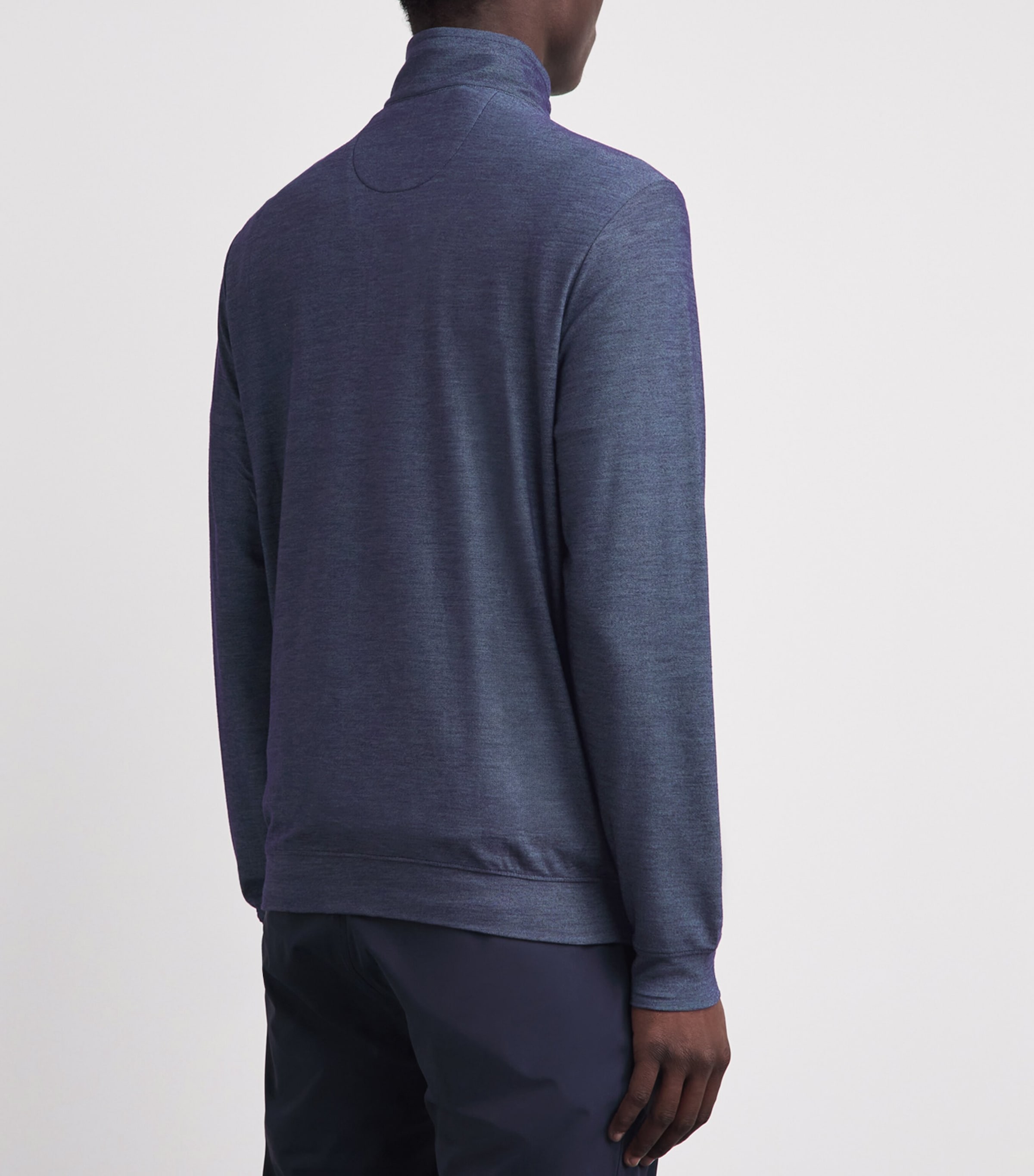 RLX Ralph Lauren Mens Mesh Polo Pony Quarter-Zip Sweatshirt Spring Navy Heather Image 5
