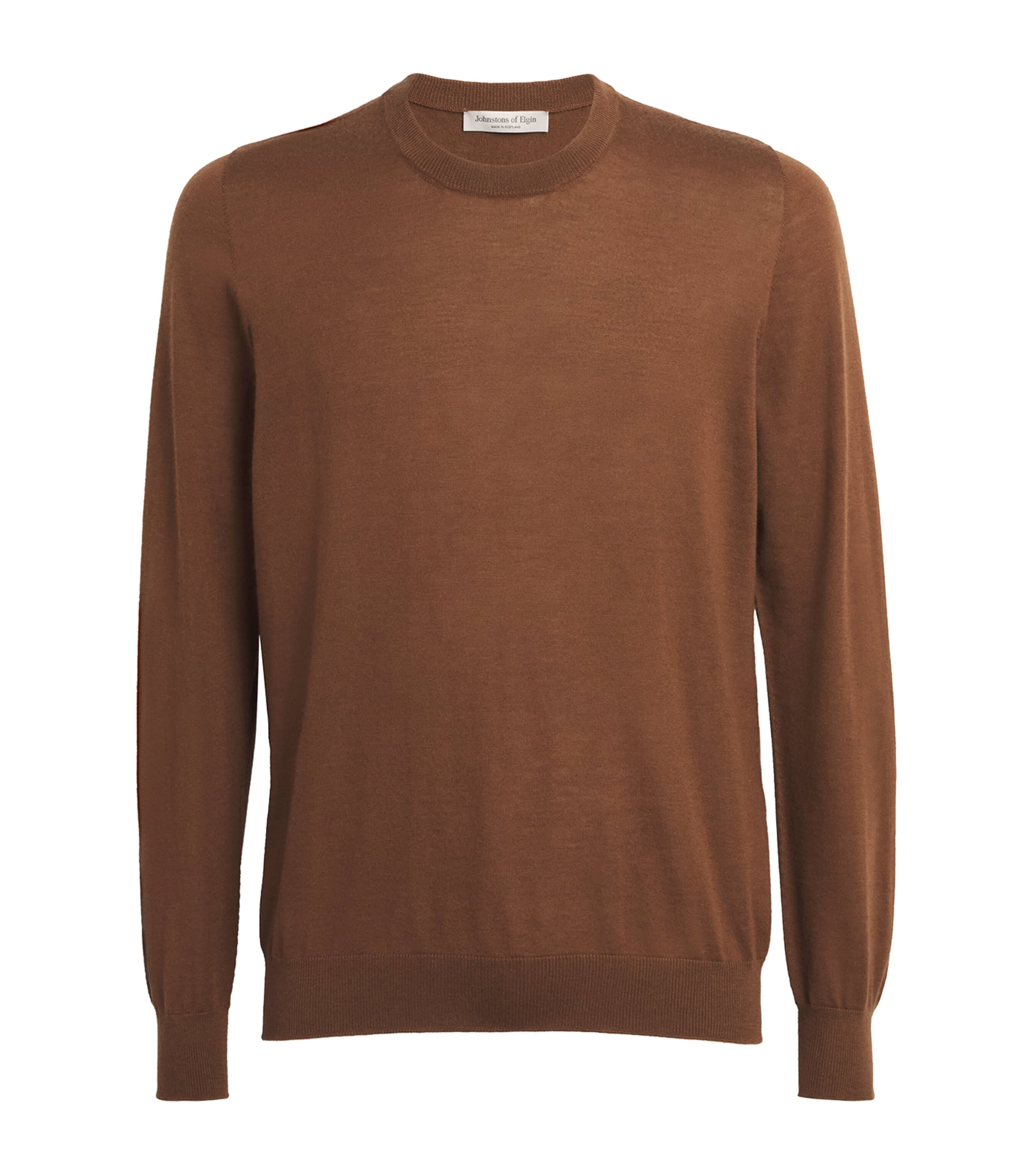 Johnstons Of Elgin Superfine Cashmere Crew-neck Sweater In Brown