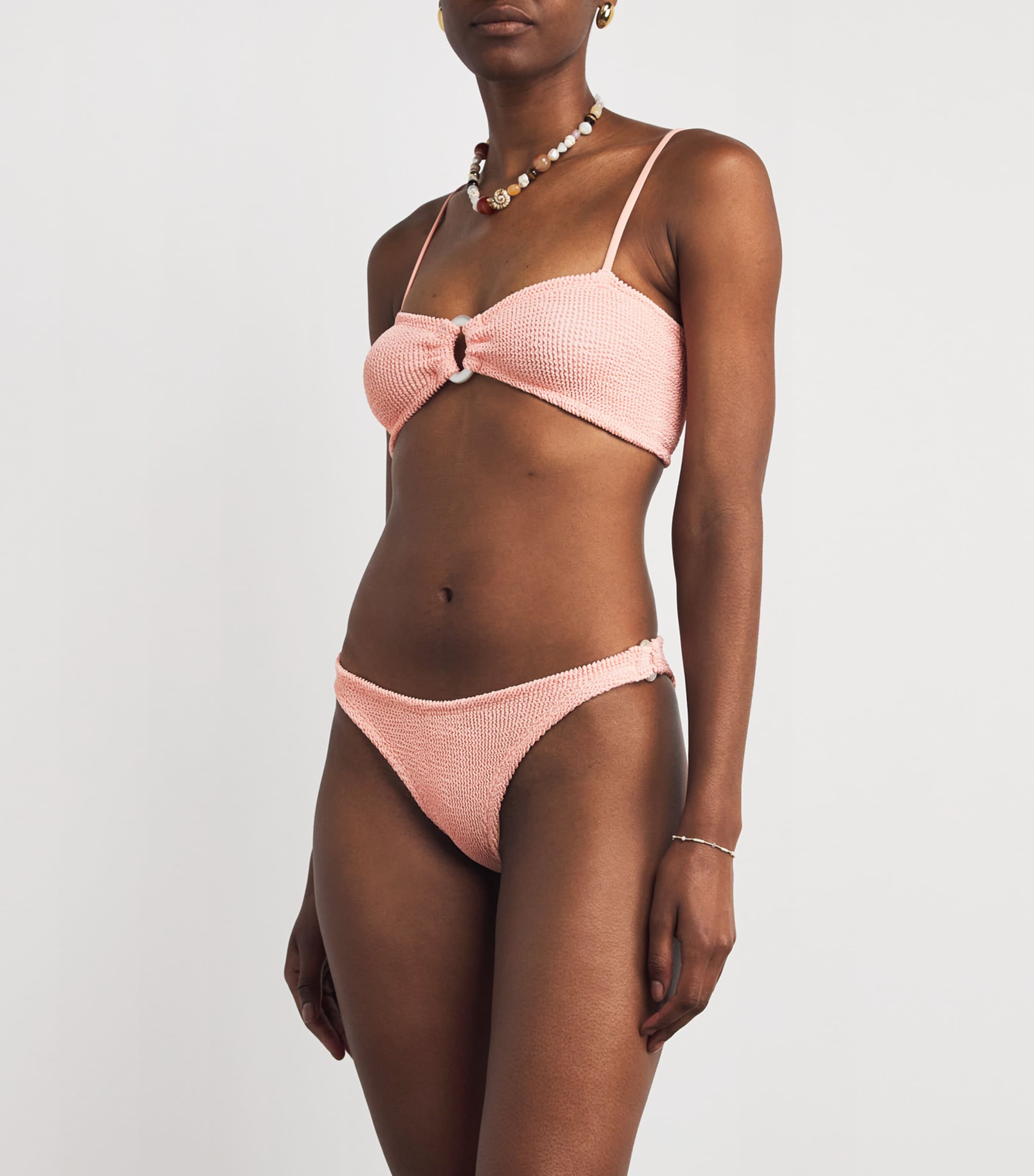 ビキニ Hunza G MISTY BIKINI PEARLY HOOP (BMISTYPRL LLICMINT) Misty Bikini Pearly Hoop - Metallic Mint | One Size Swimwear