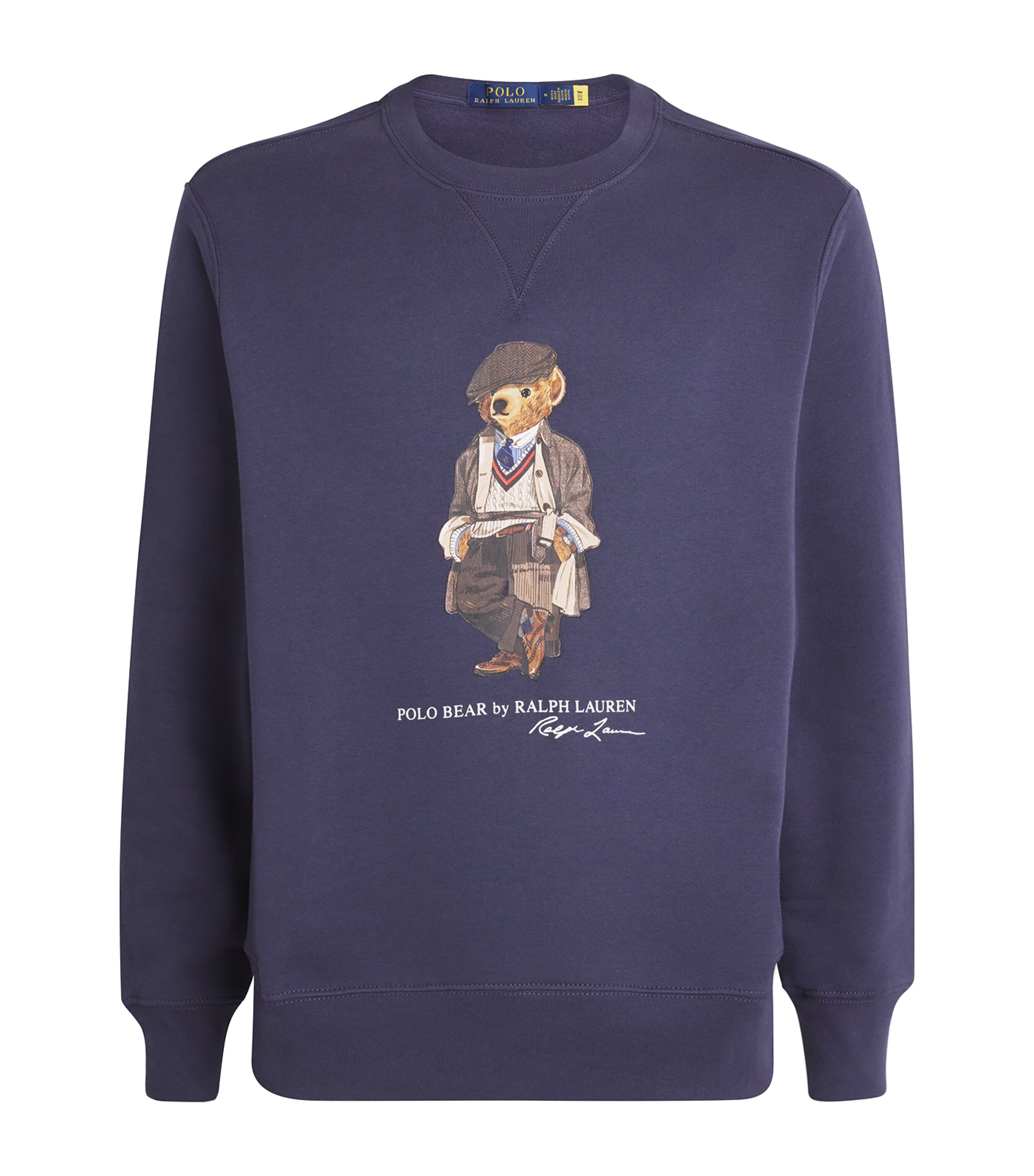 Polo Ralph Lauren Navy Blue Cotton Blend Sweatshirt With Iconic Bear Logo In Blue