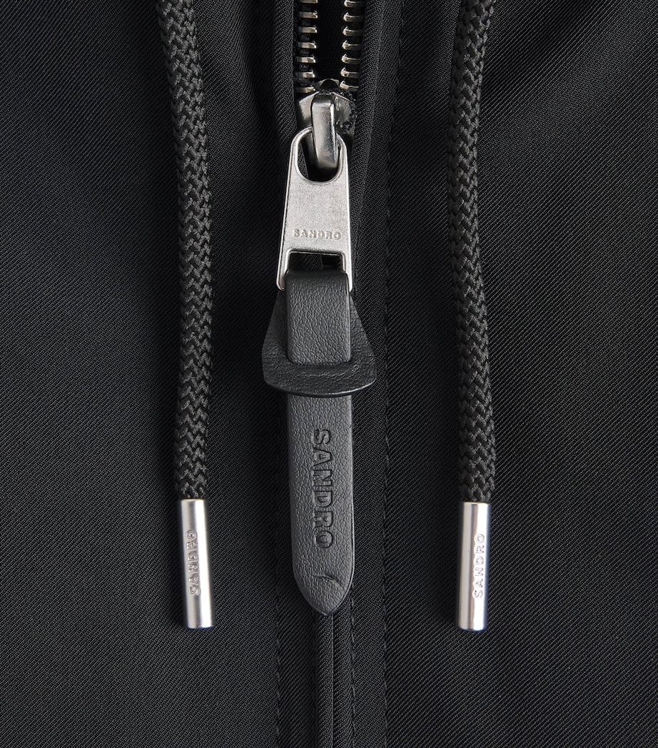 Sandro Paris Mens Padded Hooded Jacket Black Image 6