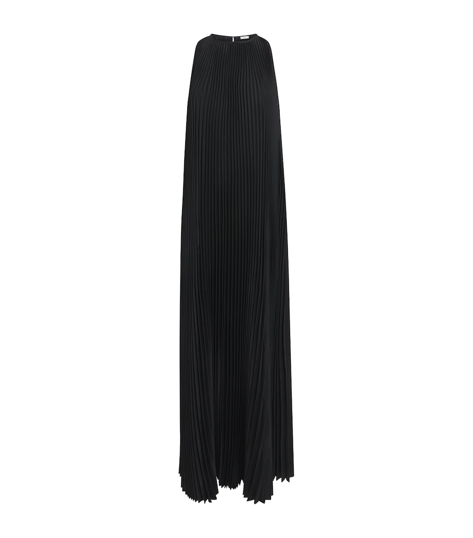 Joseph Womens Pleated Chenes Maxi Dress Black Image 1