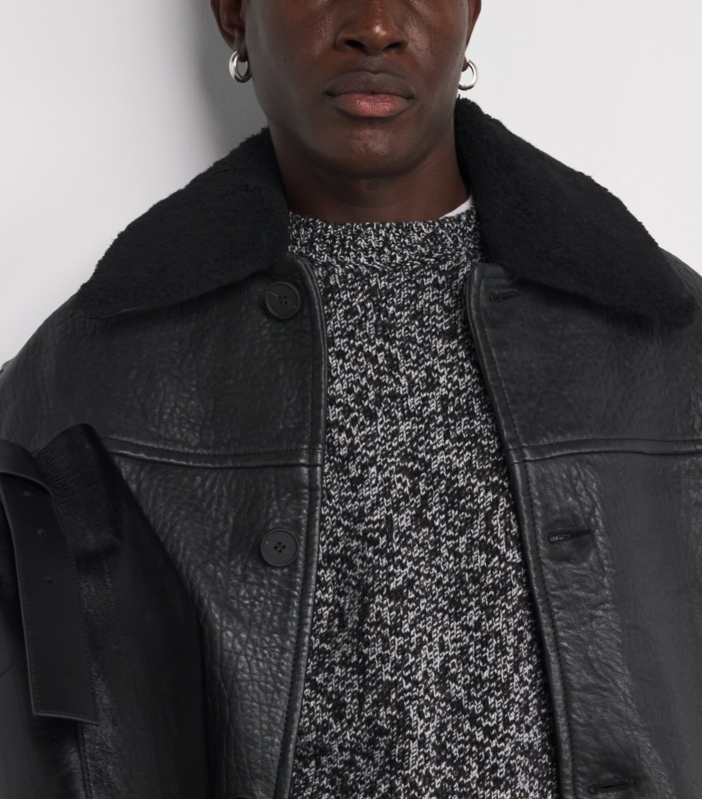 Del Leather Jacket BLACK Image 6