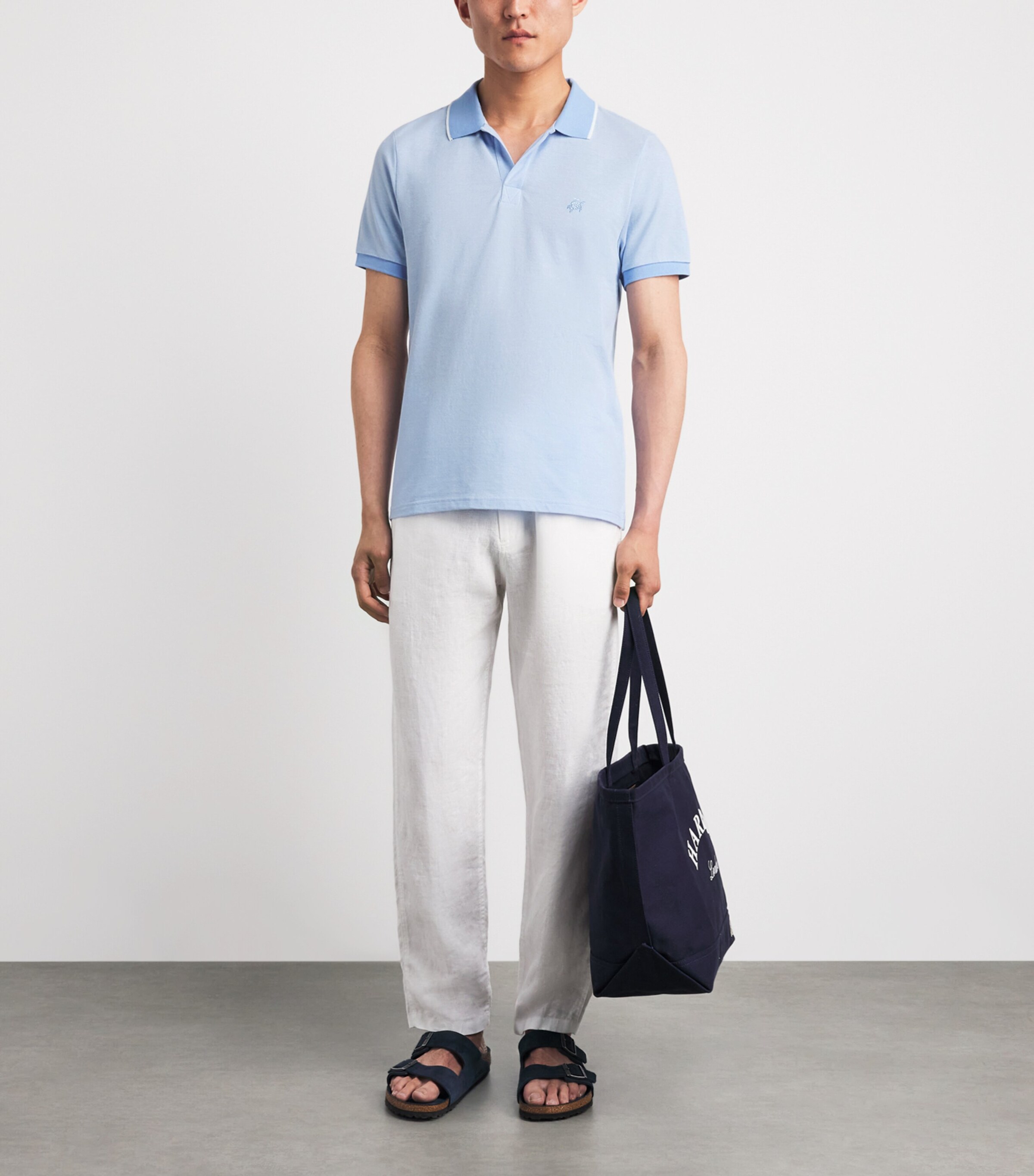 Vilebrequin Mens Cotton Palatin Polo Shirt Cloudy Image 2