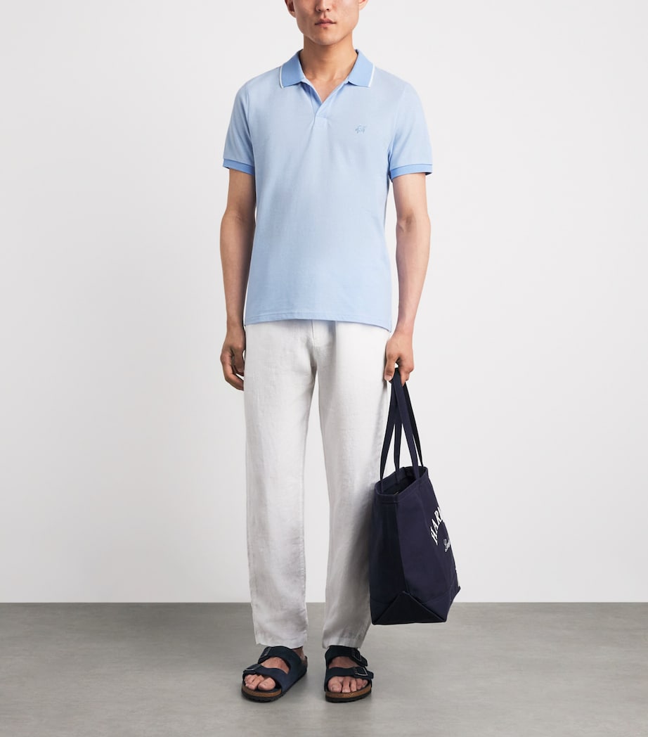 Vilebrequin Mens Cotton Palatin Polo Shirt Cloudy Image 2