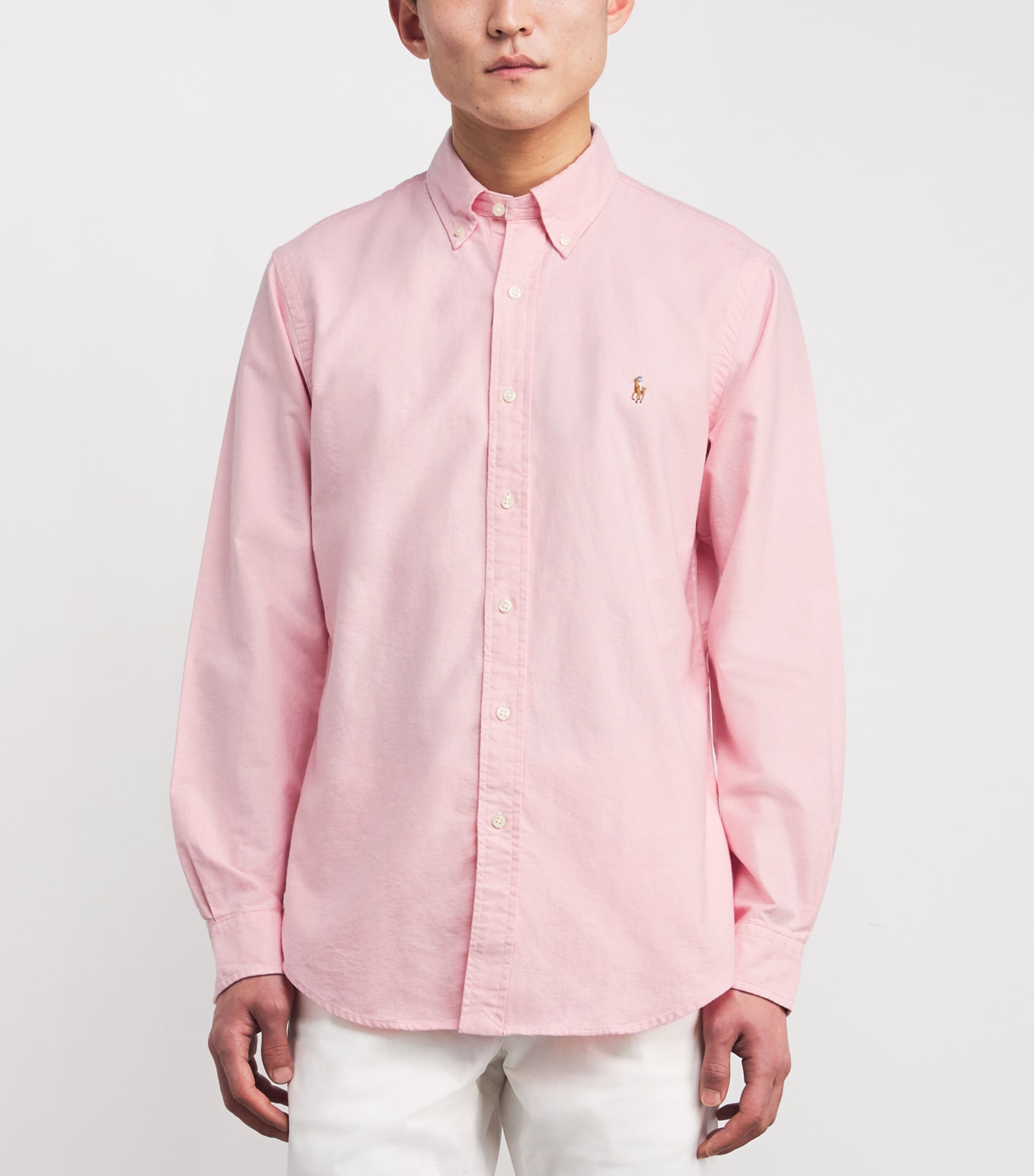 Polo Ralph Lauren Mens Cotton Polo Pony Oxford Shirt Pink Image 3
