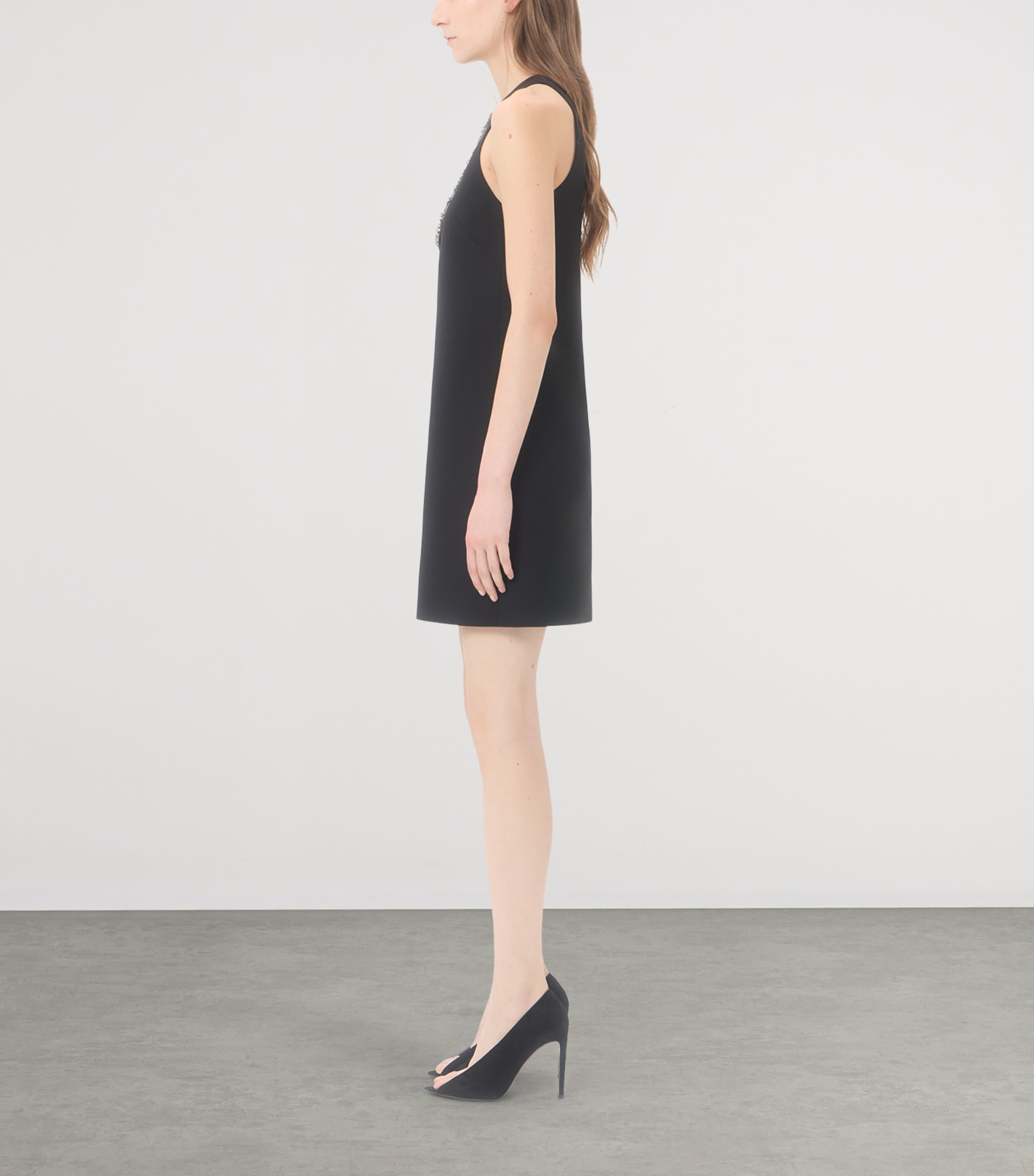 Valentino Black Embellished Crepe Snake Mini Dress | Harrods US
