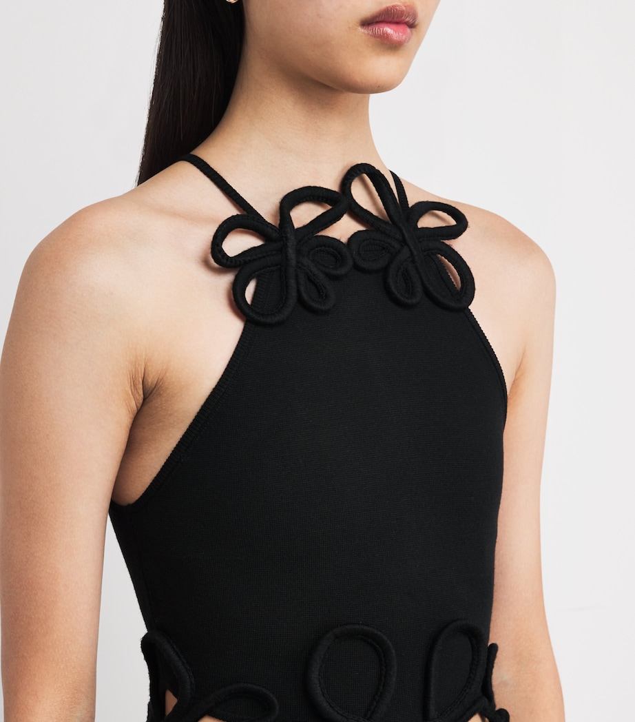 Crochet-Trim Jenna Midi Dress BLACK Image 6