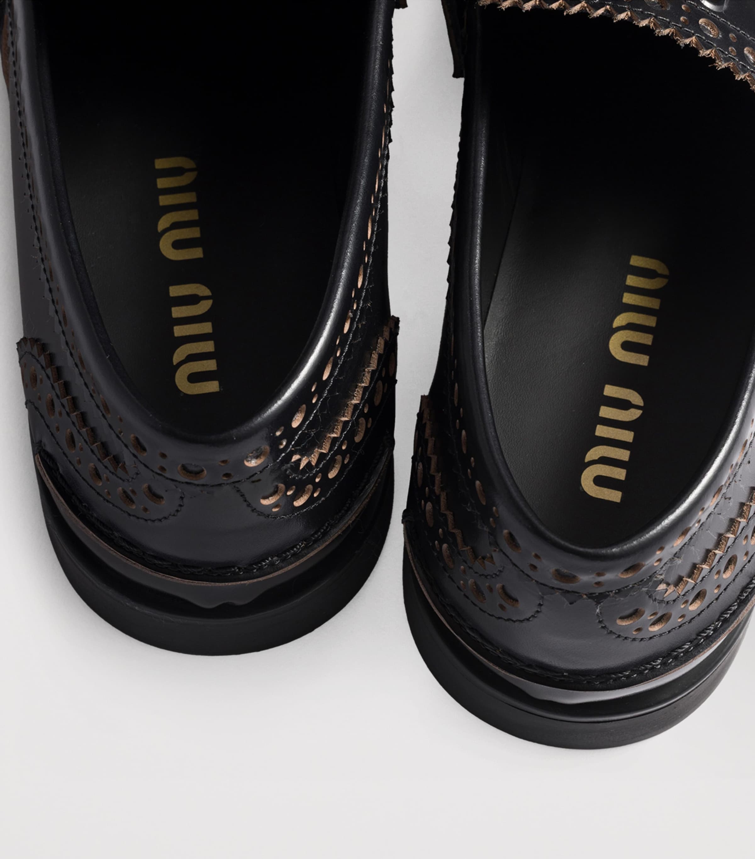 Embellished Leather Penny Loafers F0002 Image 3
