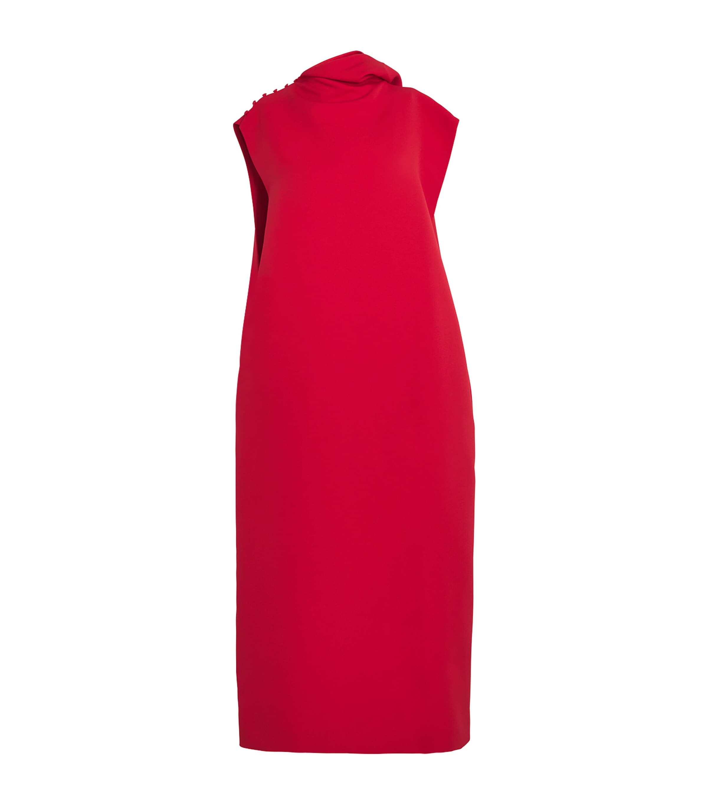 Carven Crepe Scarf-detail Midi Dress