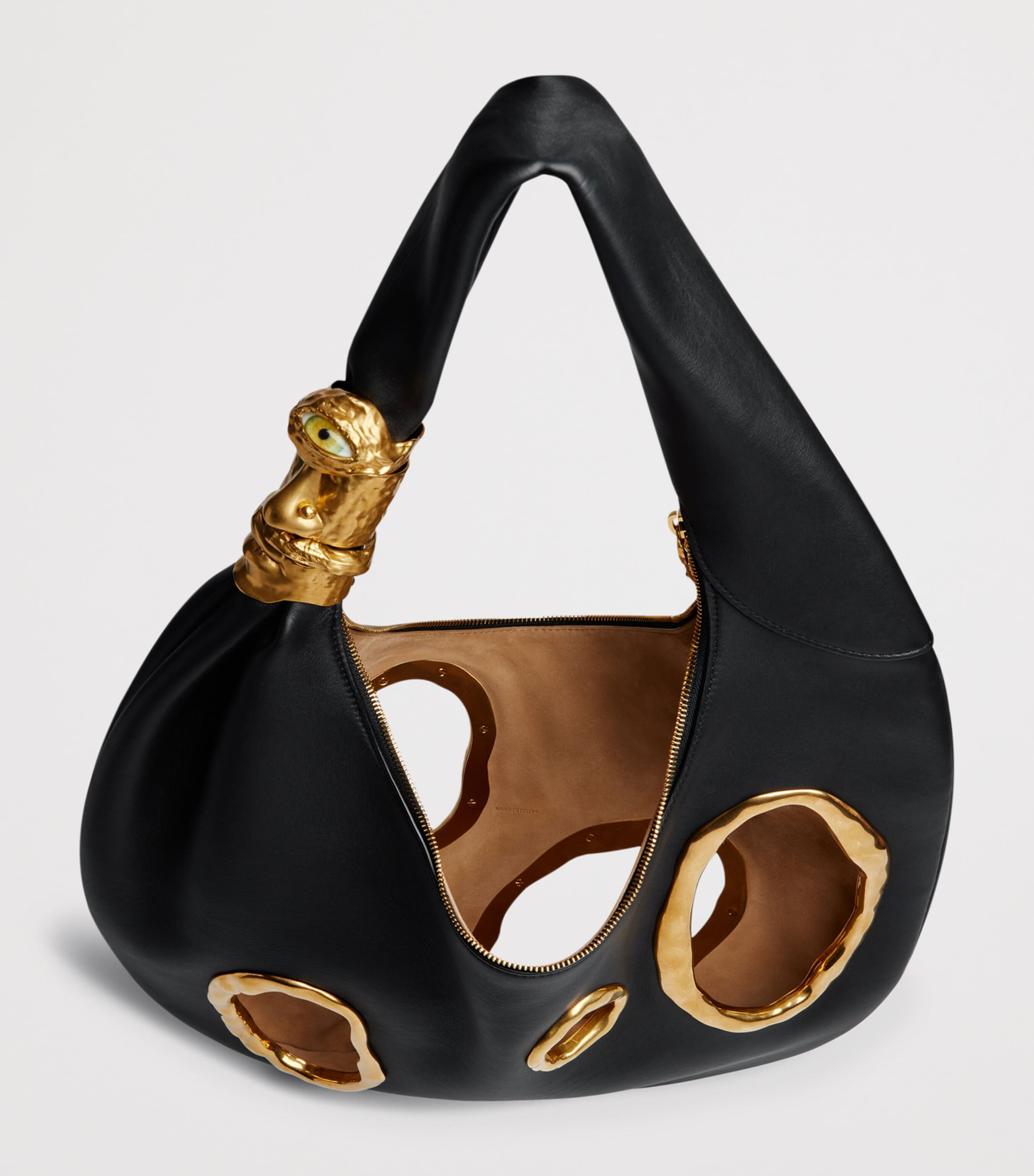 Schiaparelli Large Calfskin Soufflé Shoulder Bag Black Image 6