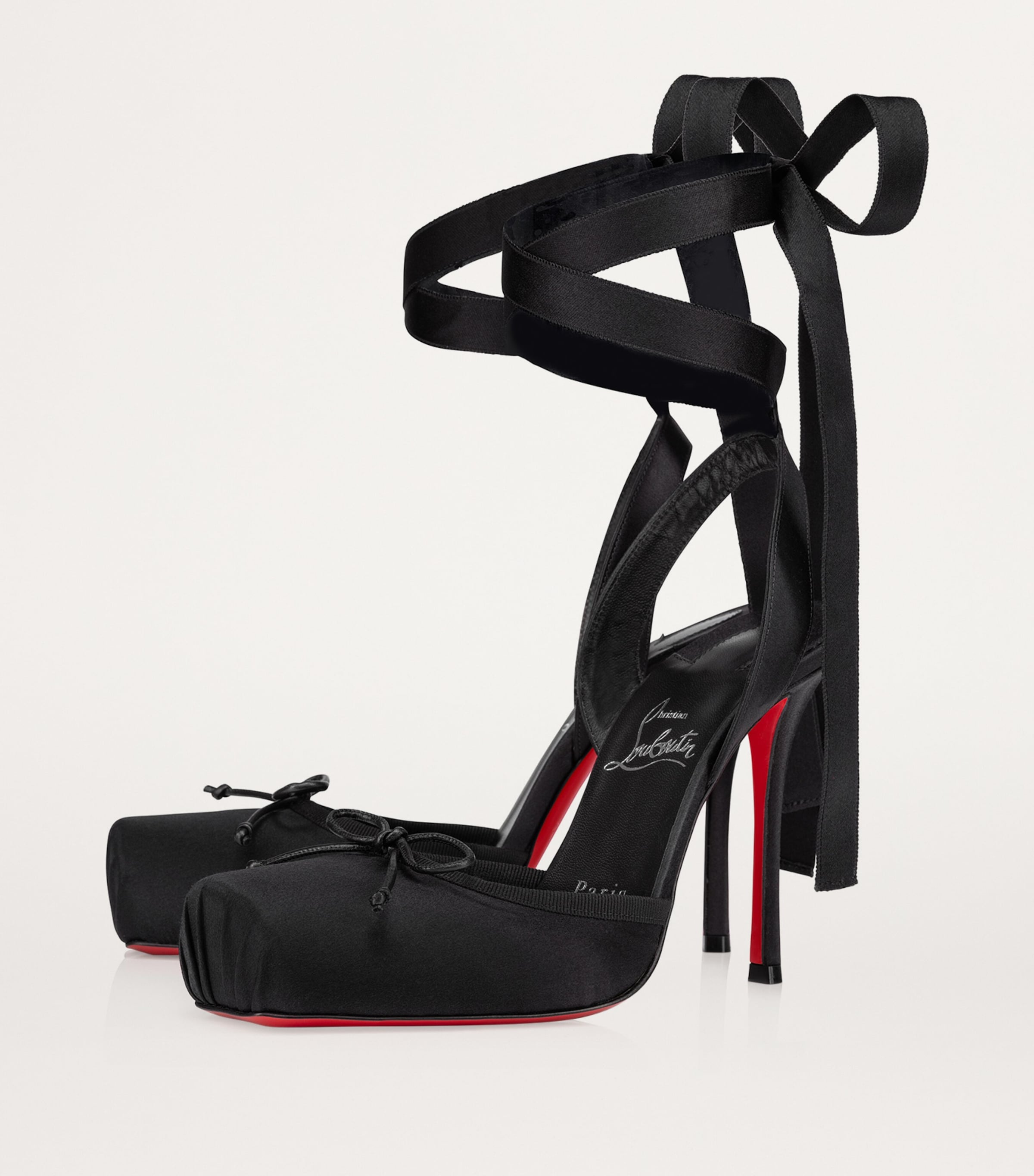 Christian Louboutin Cassia Lace-Up Satin Pumps 100 Image 4
