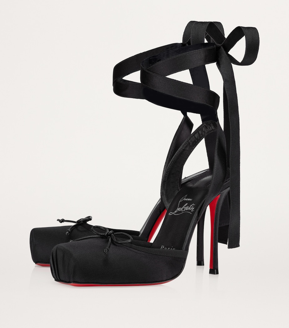 Cassia Lace-Up Satin Pumps 100 B439 Image 4