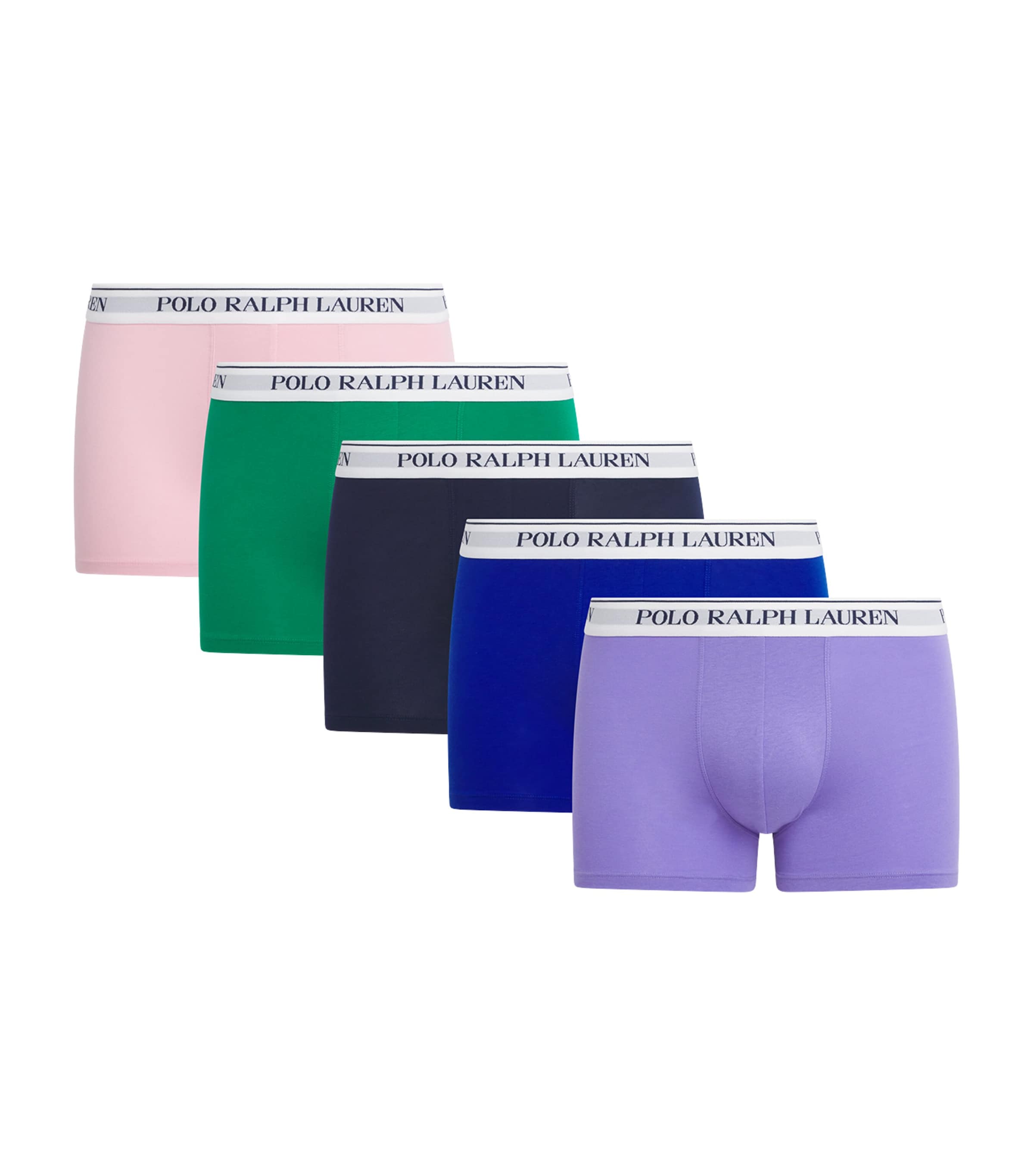 Stretch-Cotton Classic Trunks (Pack of 3) PRPL/BRD/BLU/PNK/NVY Image 1