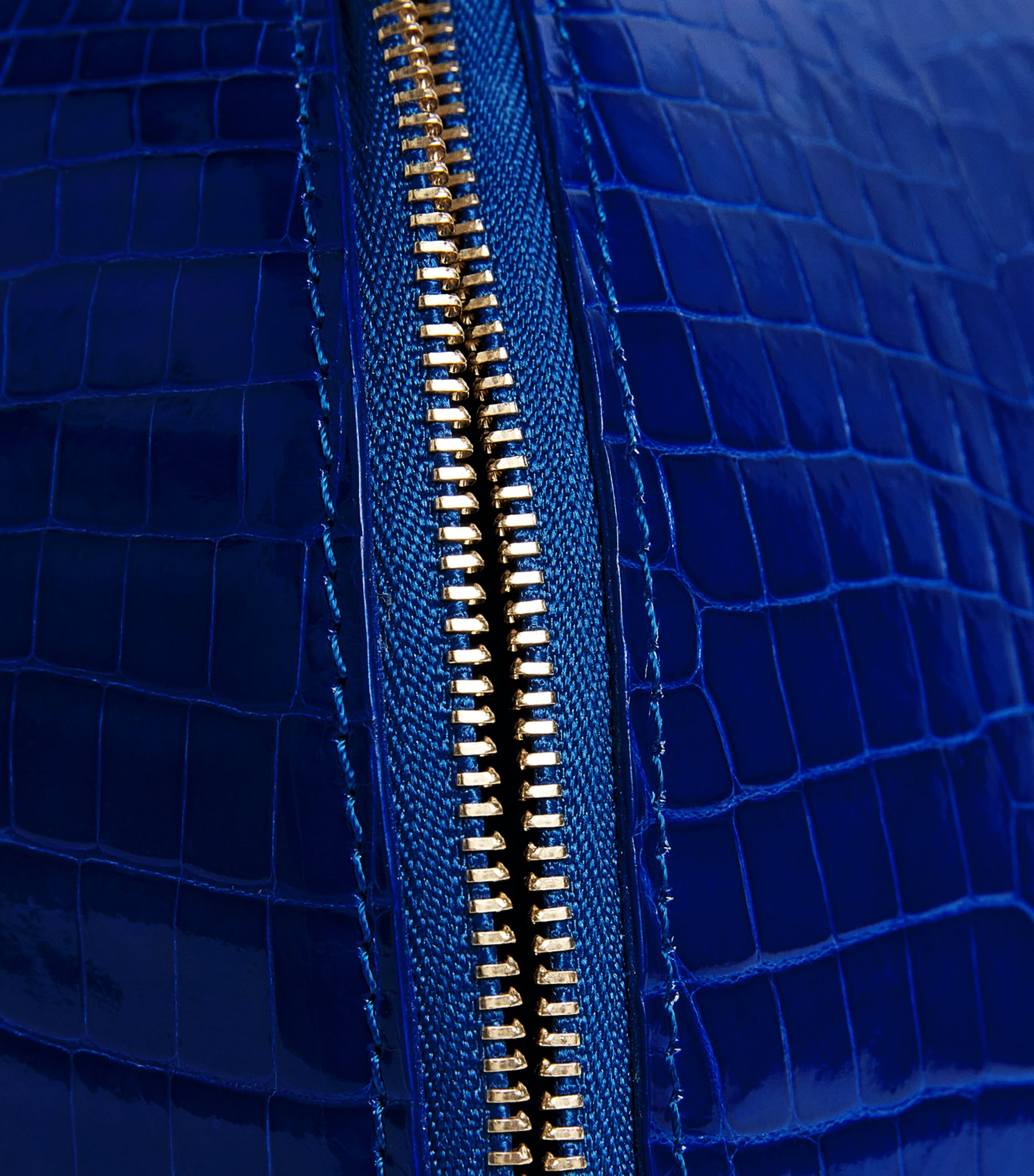 Ethan K Crocodile Leather Duchess Top-Handle Bag Electric Blue Image 5