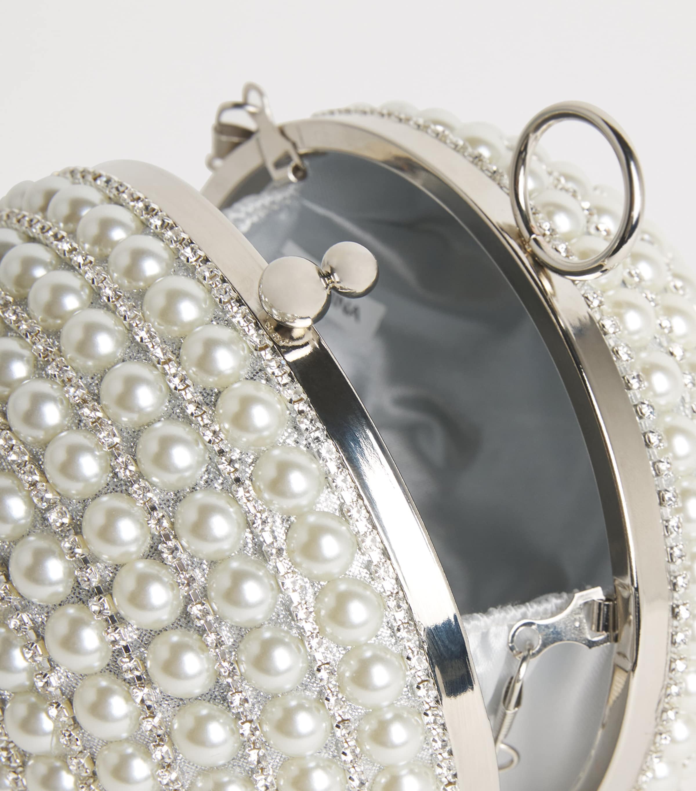 David Charles Faux Pearl Cross-Body Bag S Silver Image 3