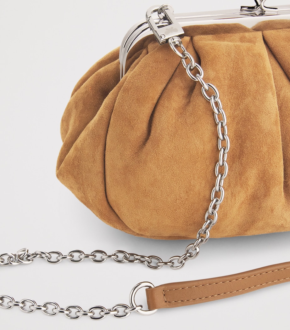 Small Suede Pasticcino Clutch Bag BROWN Image 6