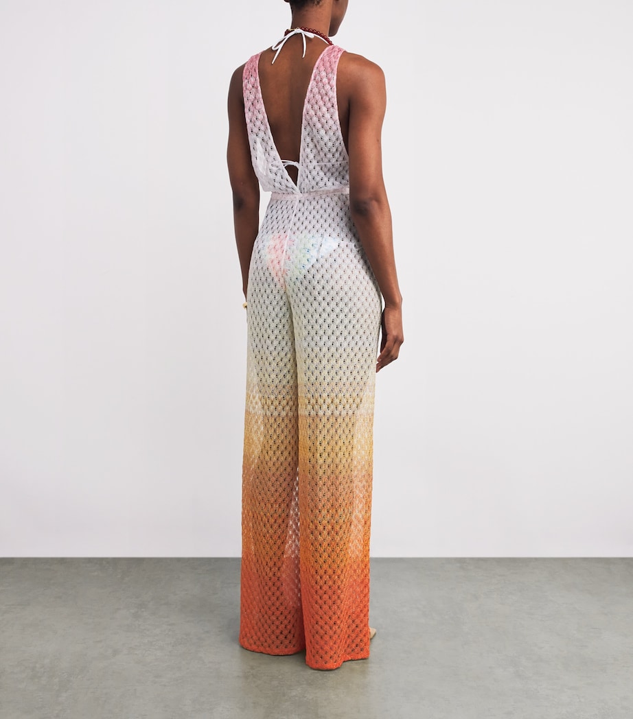 Crochet Wide-Leg Jumpsuit S4183 ORANGE TONES Image 3