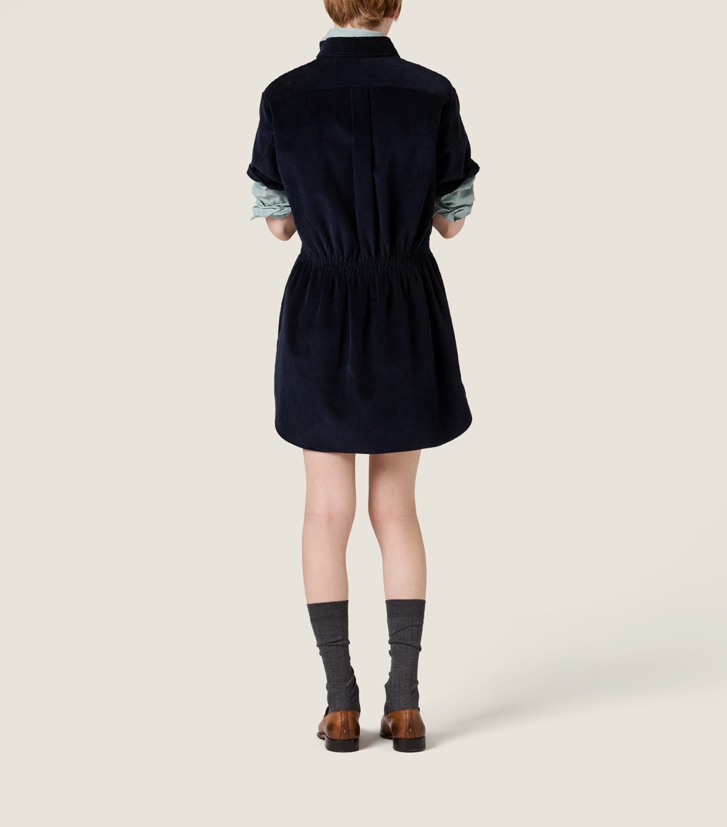 Miu Miu Womens Corduroy Mini Shirt Dress Image 3