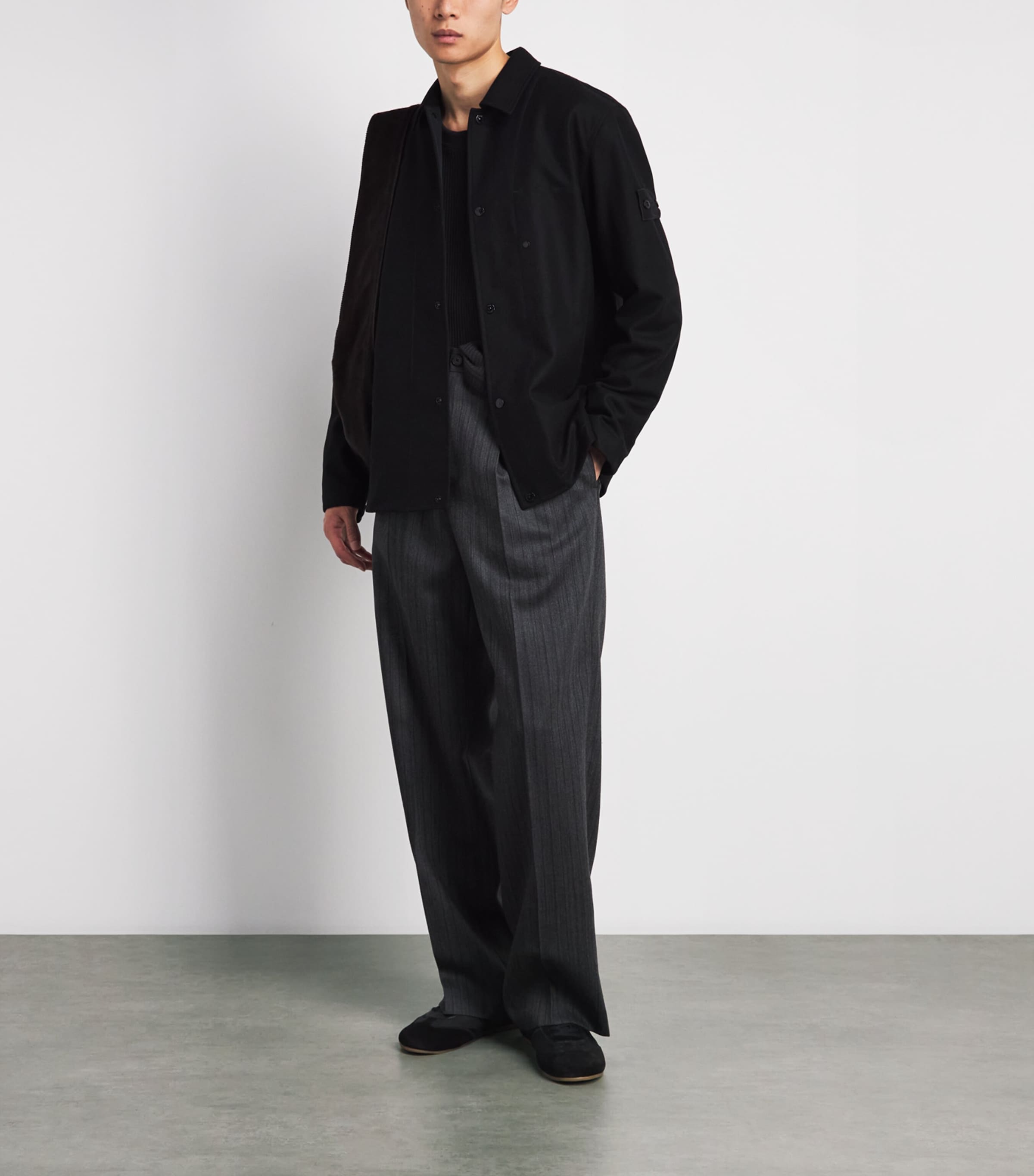 Stone Island Mens GHOST Piece Wool-Blend Overshirt Image 2
