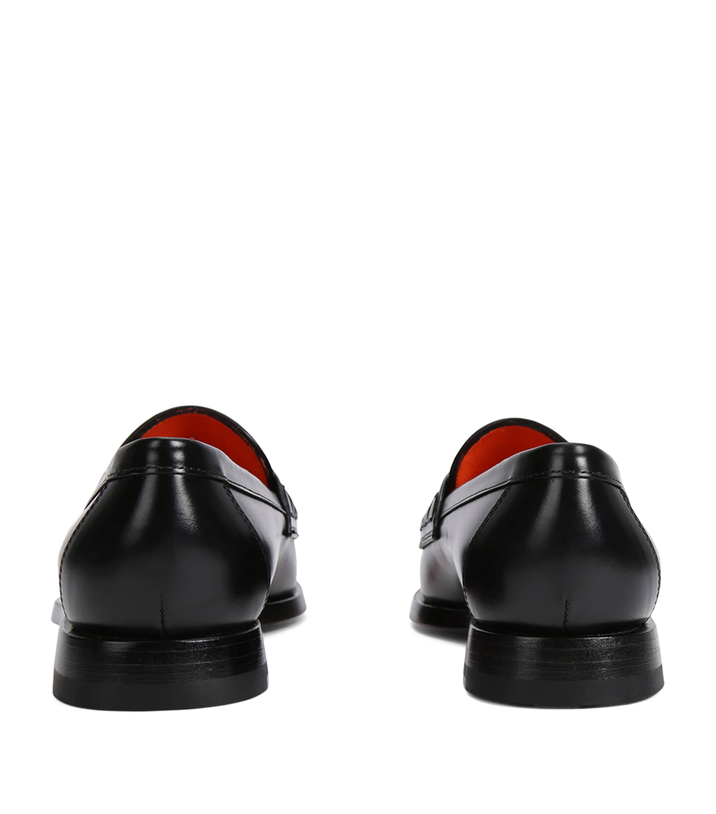 Leather Penny Loafers BLACK Image 2