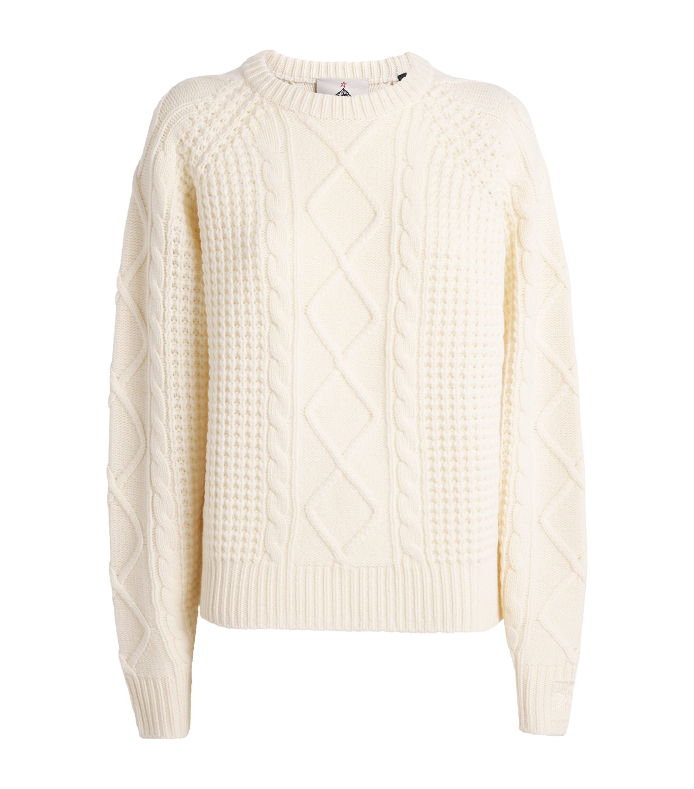 Perfect Moment Merino Wool Cable-knit Crystal Sweater In Neutral