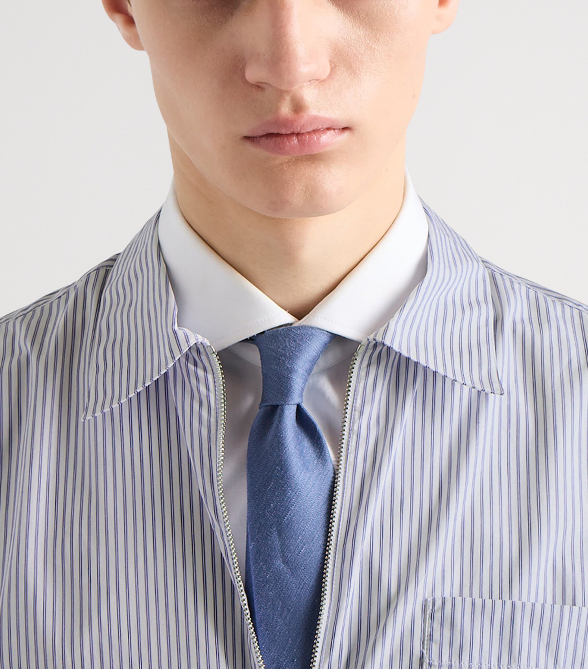 Prada Cotton Stripe Zip Shirt Image 4