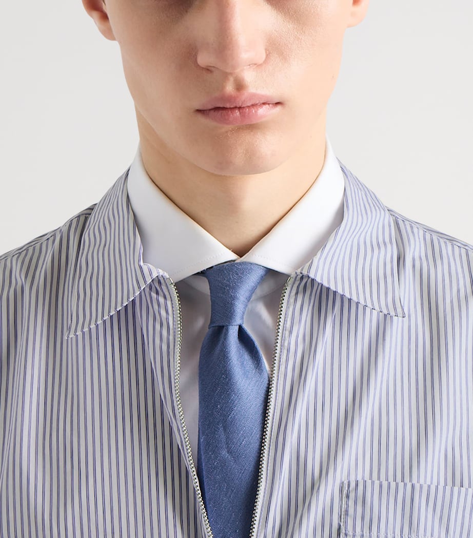 Prada Cotton Stripe Zip Shirt Image 4