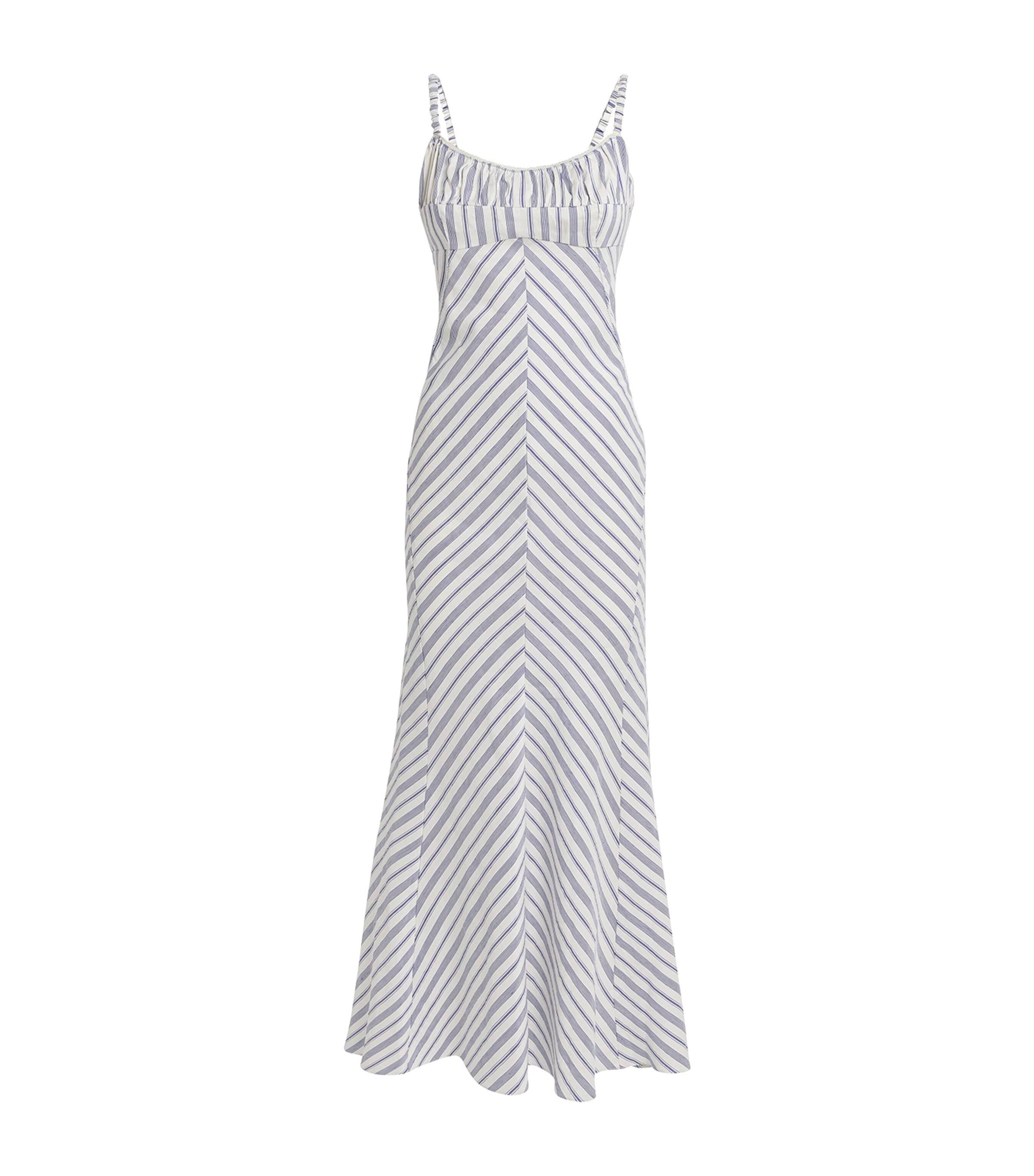 Sandro Carinia Striped Maxi Dress In Blue