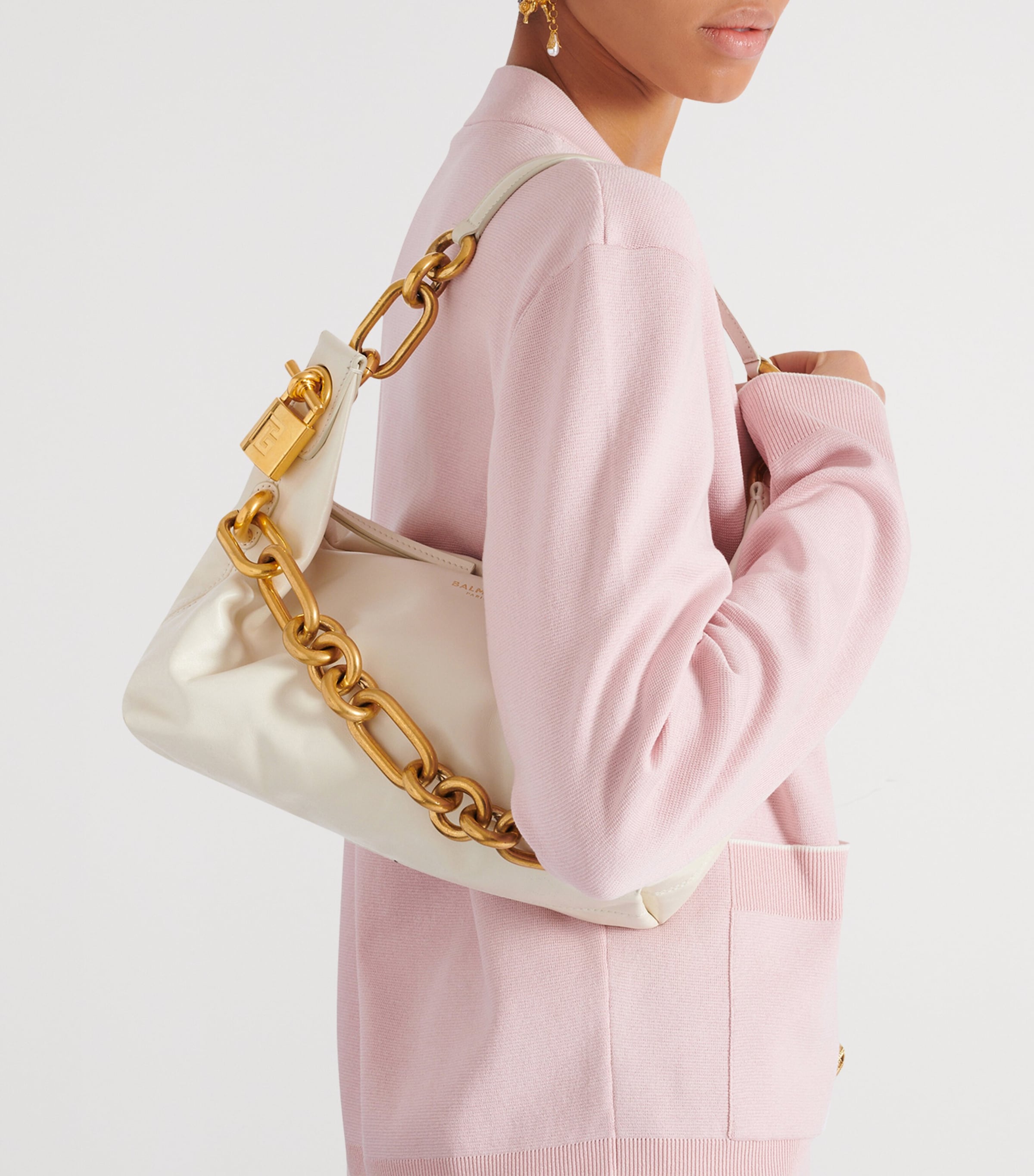 Medium Leather Sync Shoulder Bag 0DA CREME Image 7