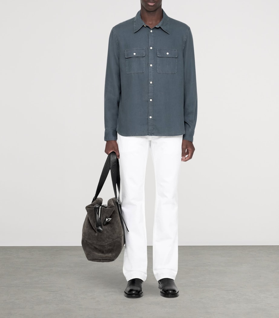 AllSaints Mens Relaxed Bond Shirt Slate Blue Image 2