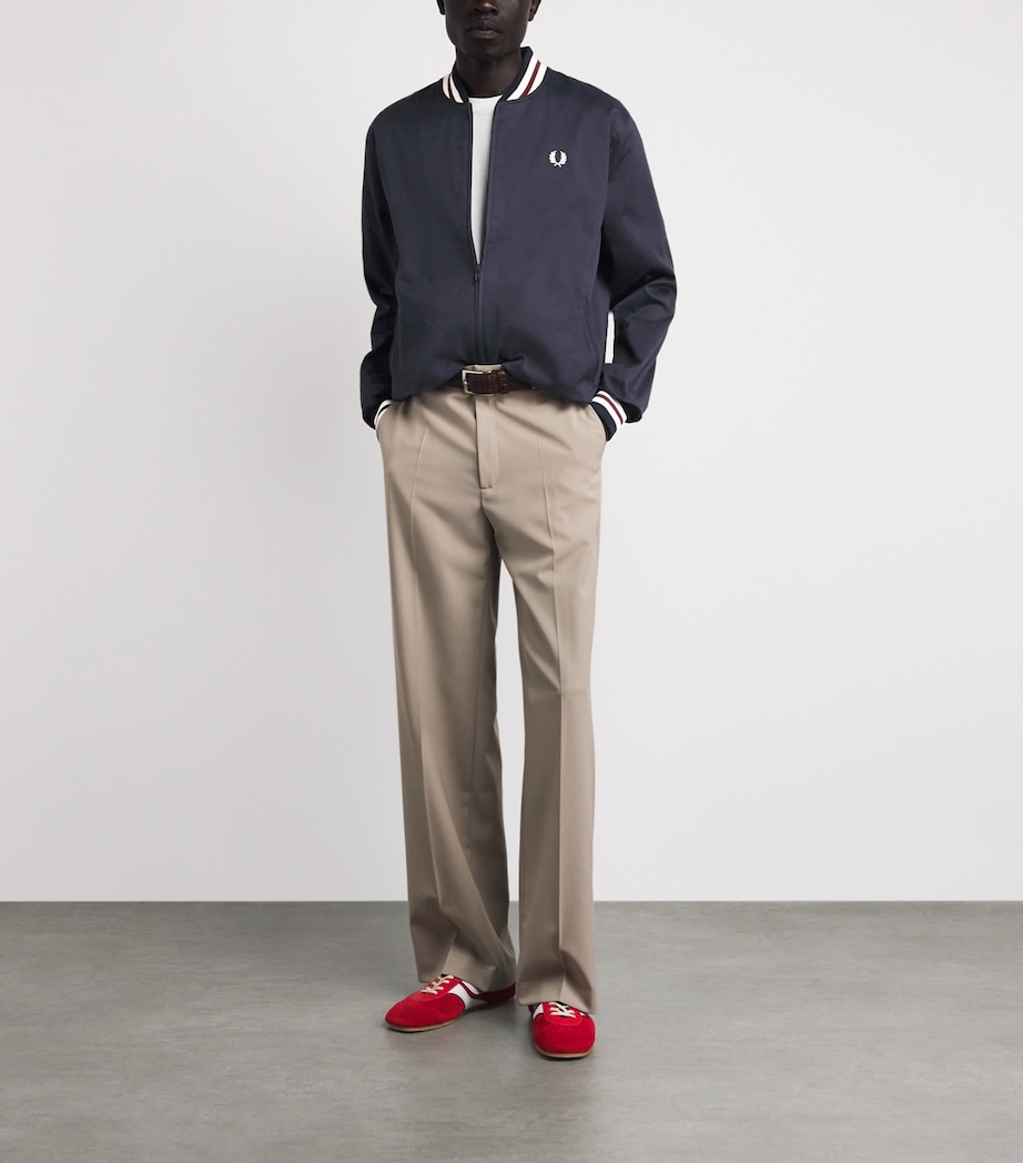 Fred Perry Mens Cotton Tennis Bomber Jacket Navy Image 2