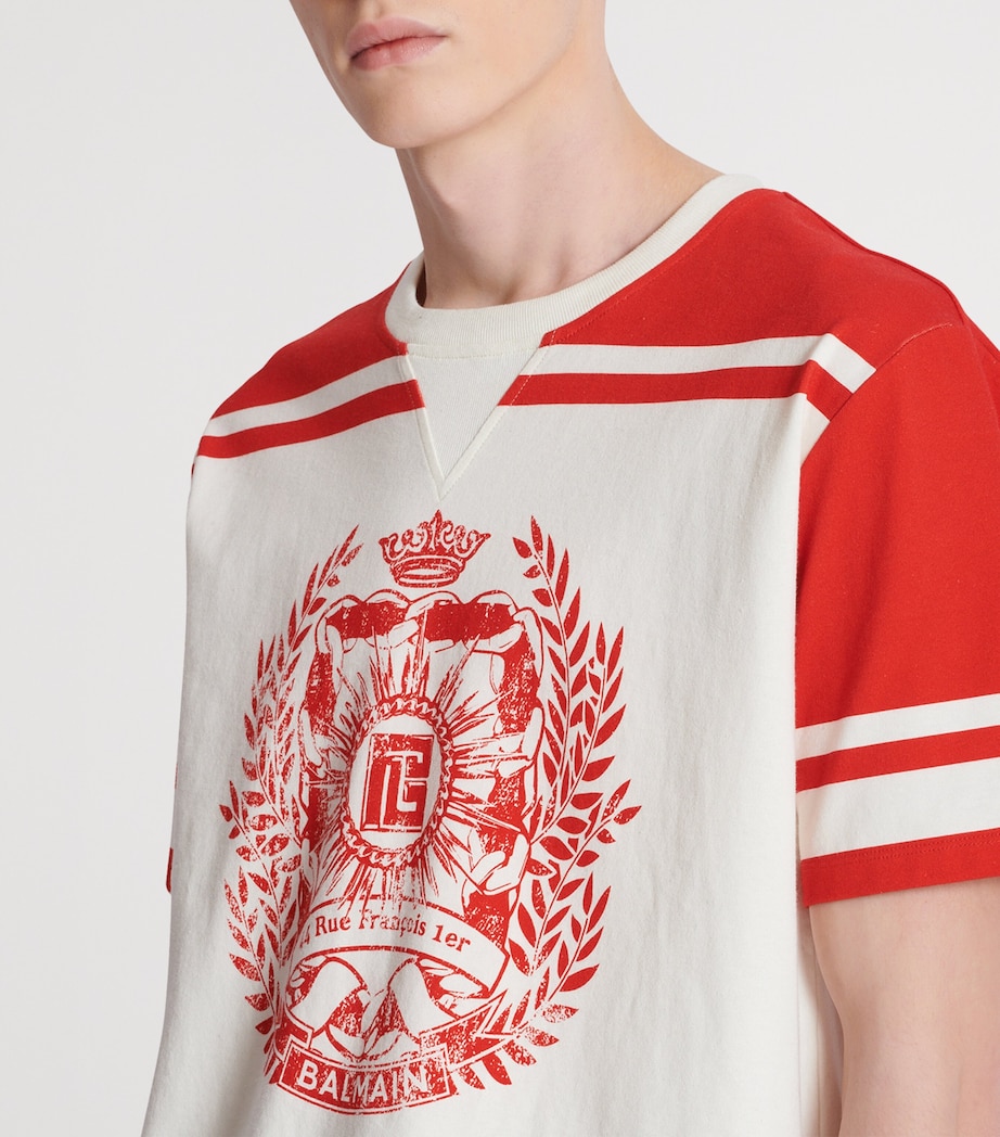Varsity Print T-Shirt GUQ CREME/ROUGE Image 4