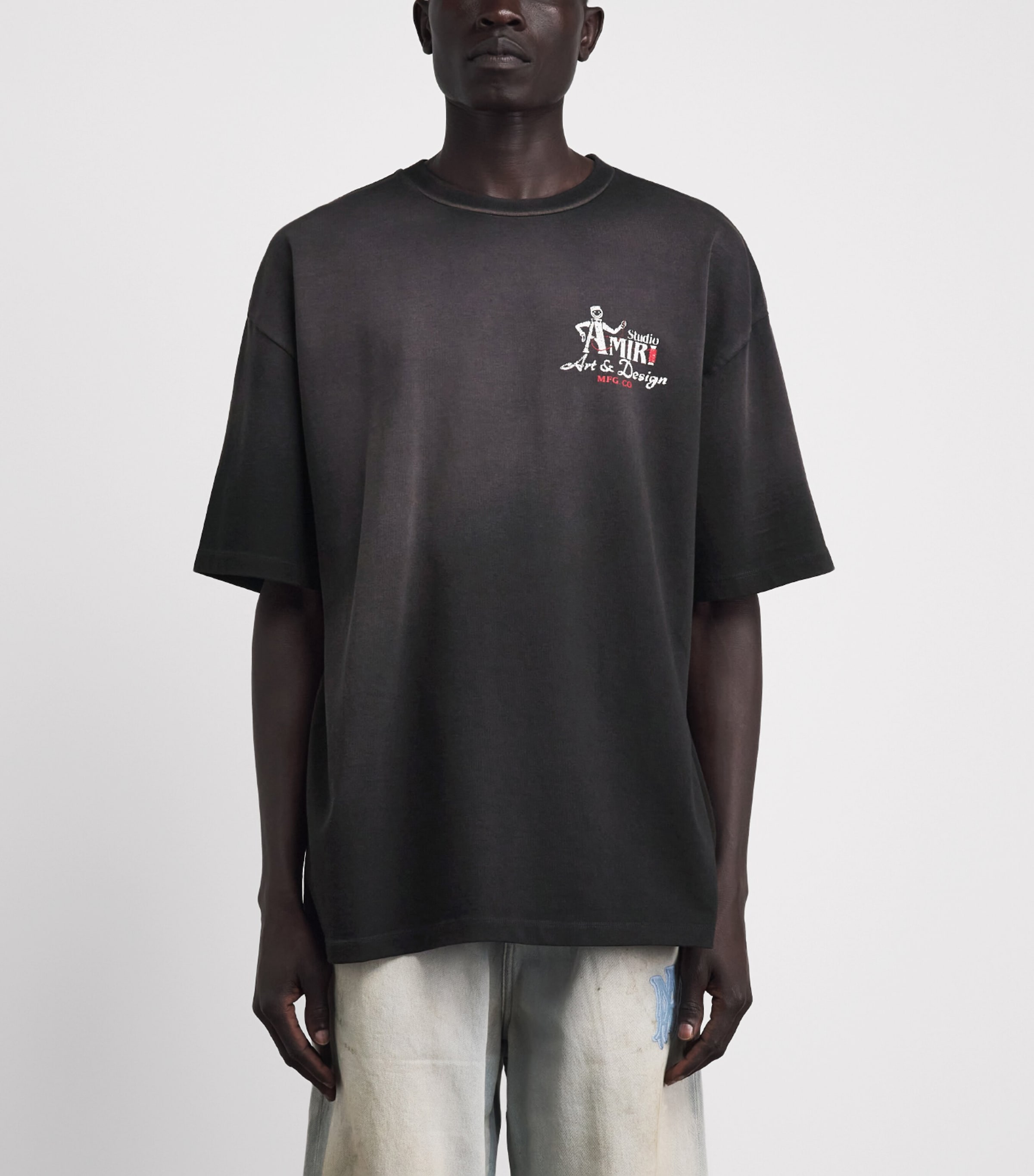AMIRI Mens Cotton Studio T-Shirt Black Image 4