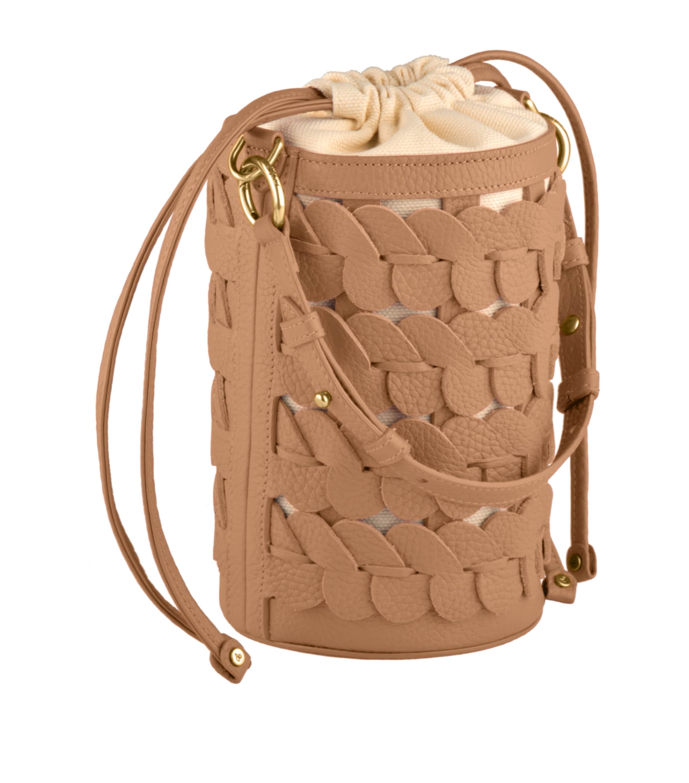Mini Happy Hearts Bucket Bag CAMEL Image 3