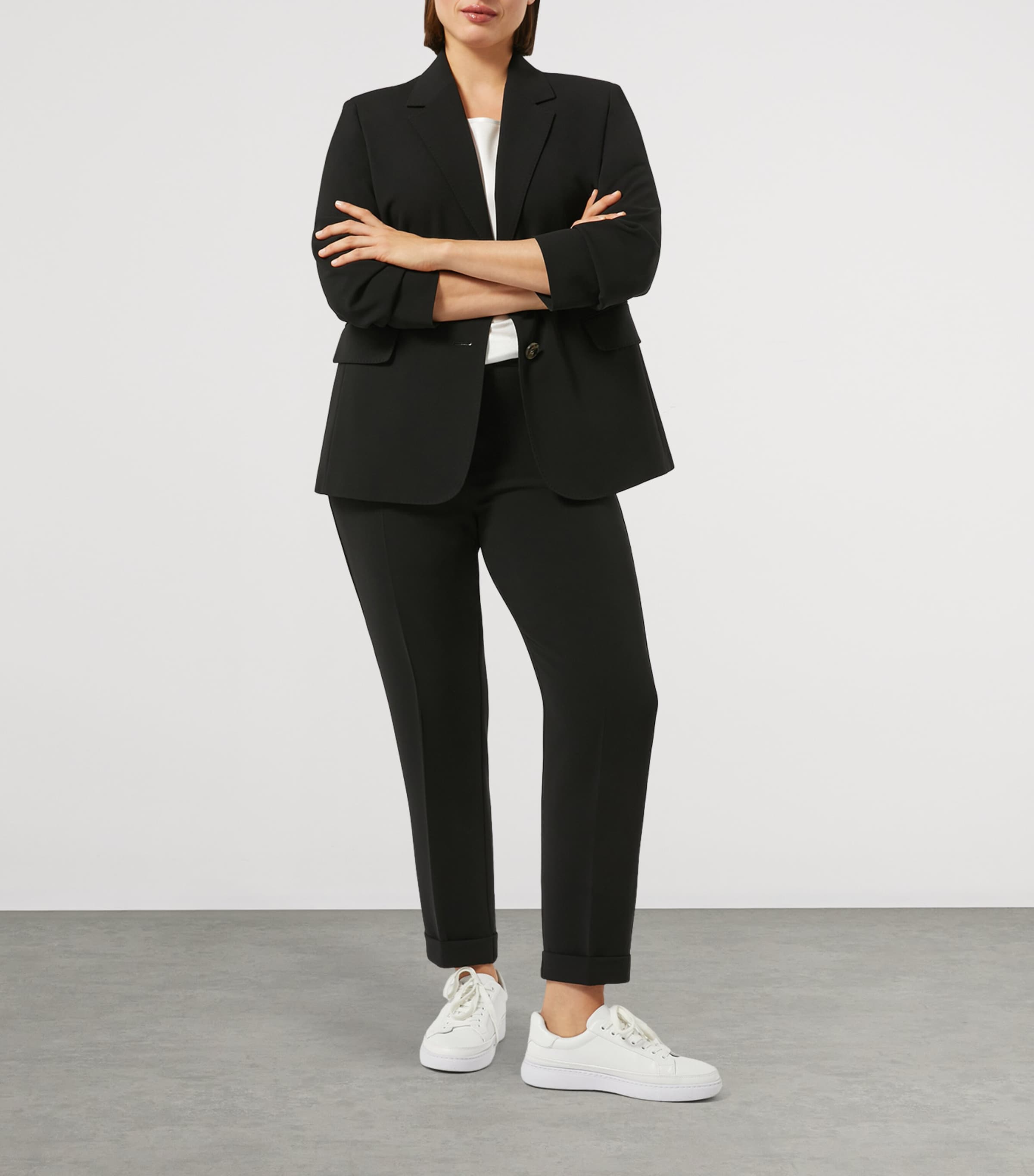 Tapered Slim Tailored Trousers BLACK Image 5