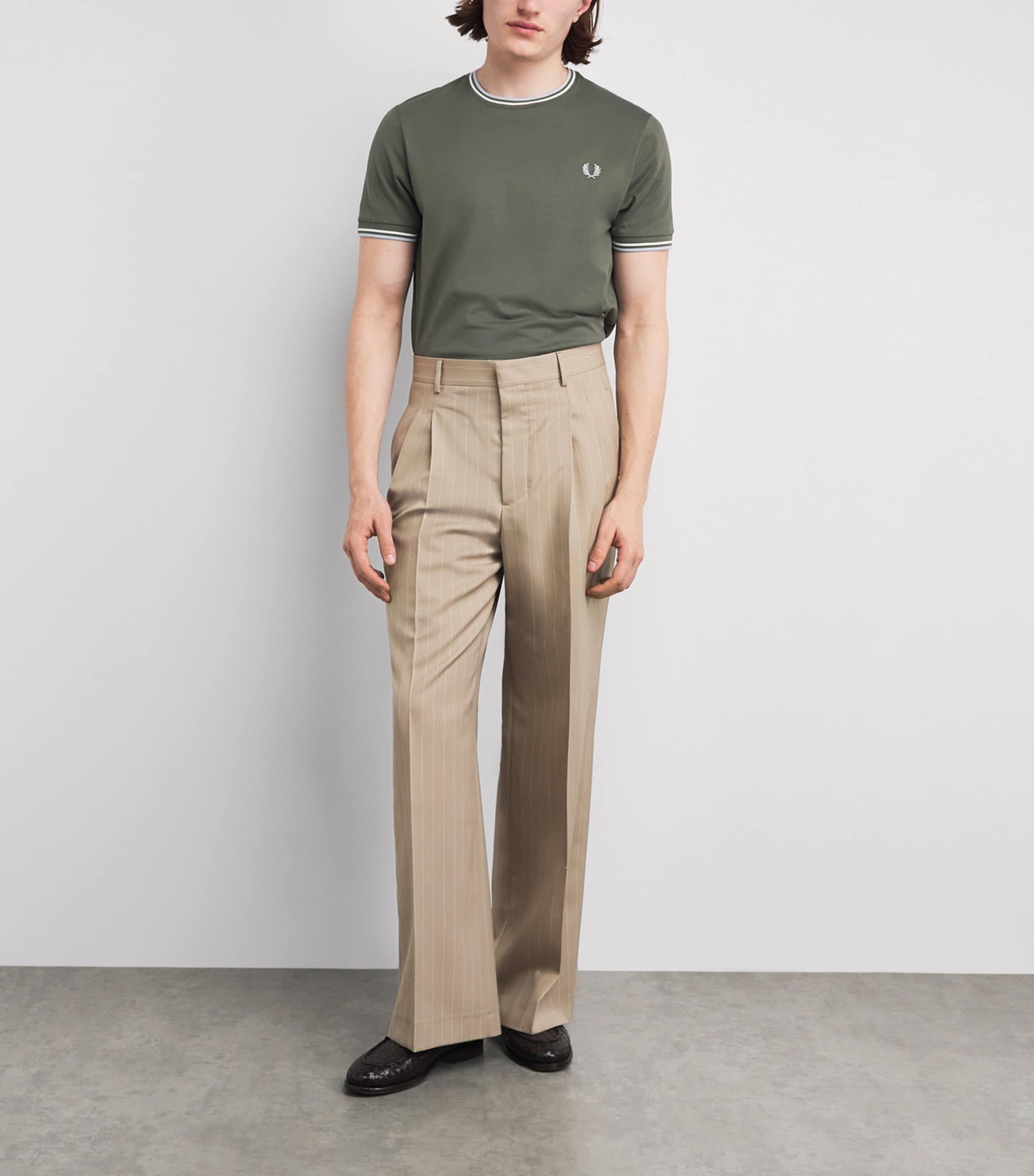 Fred Perry Mens Cotton Twin Tipped T-Shirt Laurel Wreath Gr Image 2
