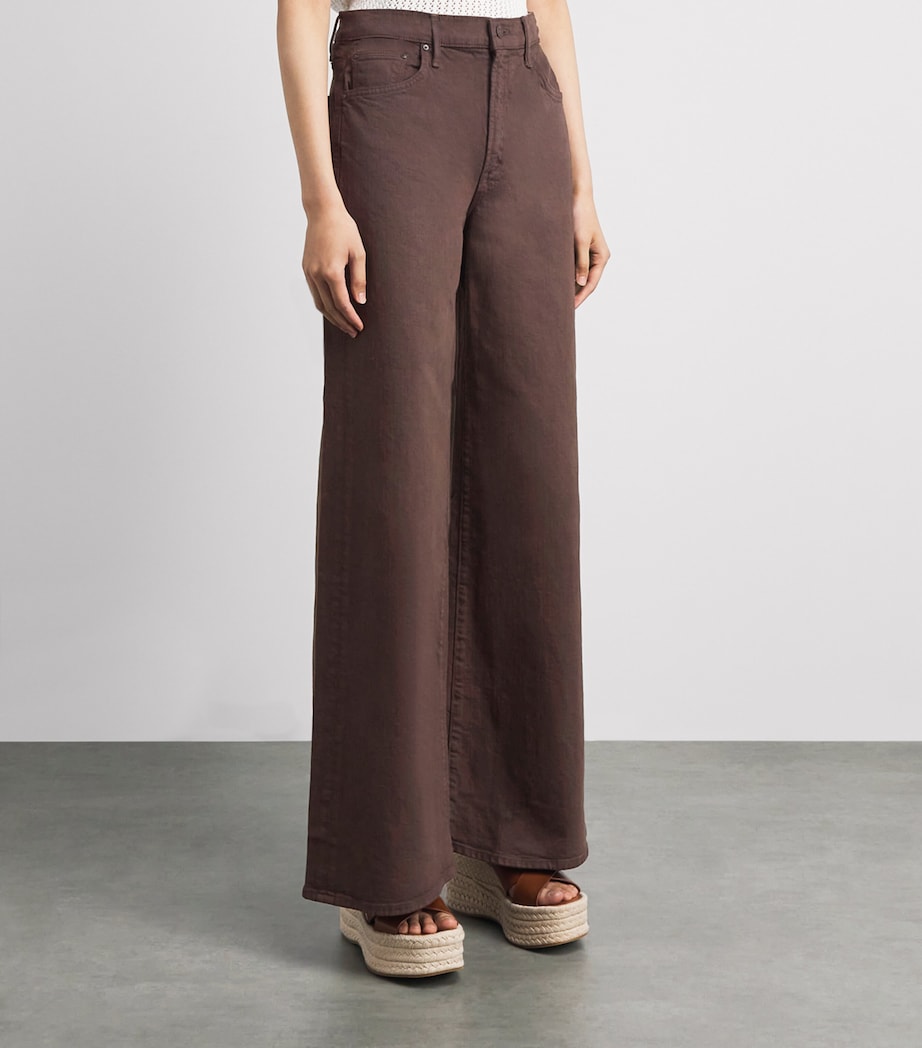 MOTHER Womens The Undercover Sneak Jeans Chocolate Brown Image 4