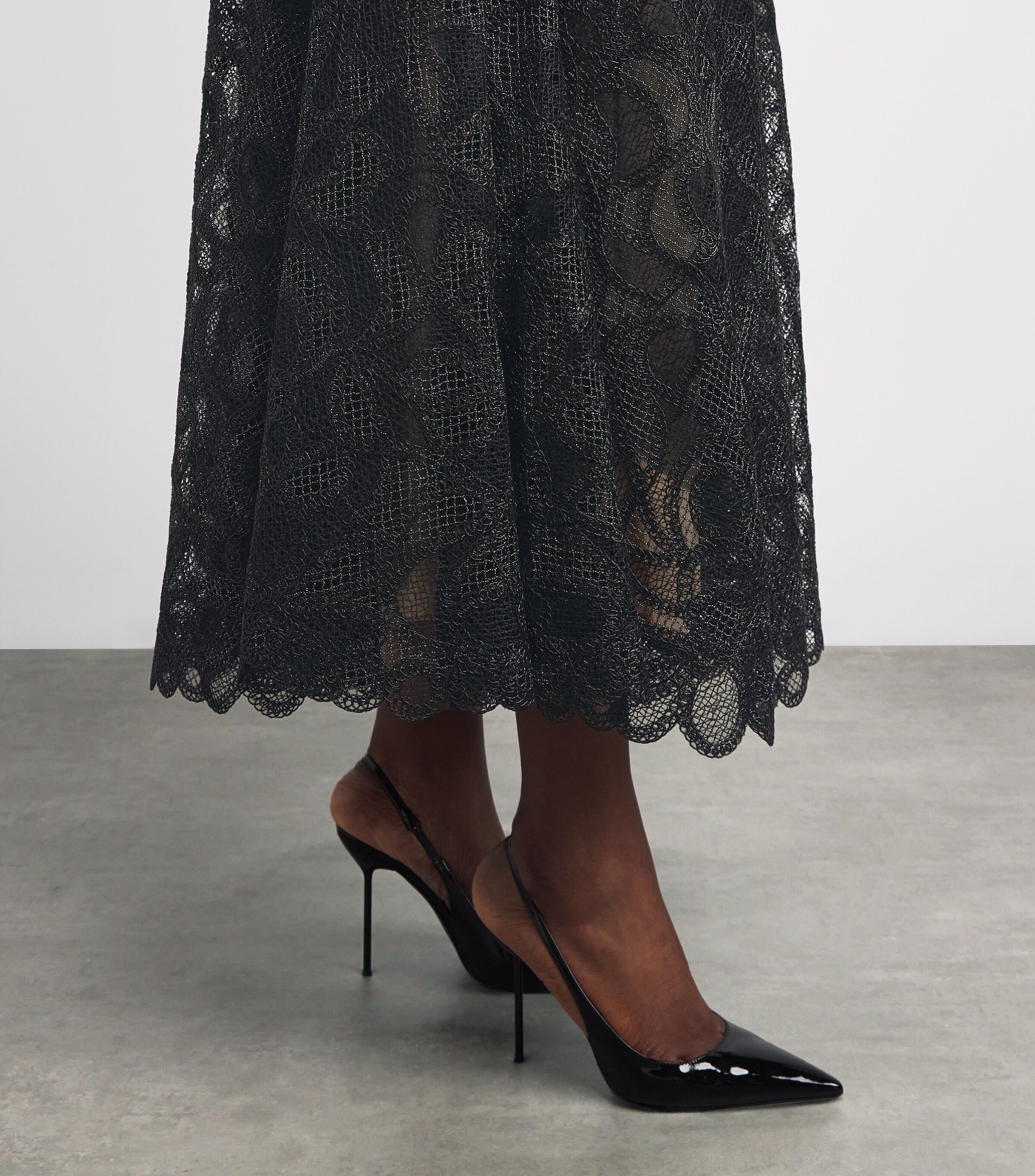 Simkhai Womens Lace Elvina Midi Dress Black Image 4