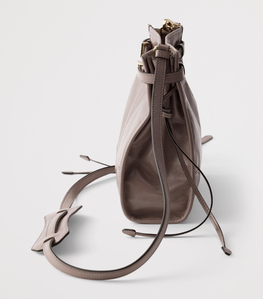 Prada Mini Leather Bonnie Shoulder Bag Grey Image 5