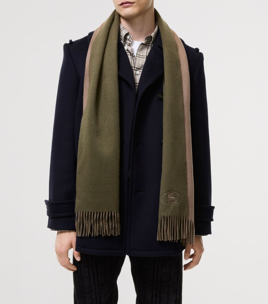 Burberry Cashmere EKD Stamp Scarf Pea/vole Image 3