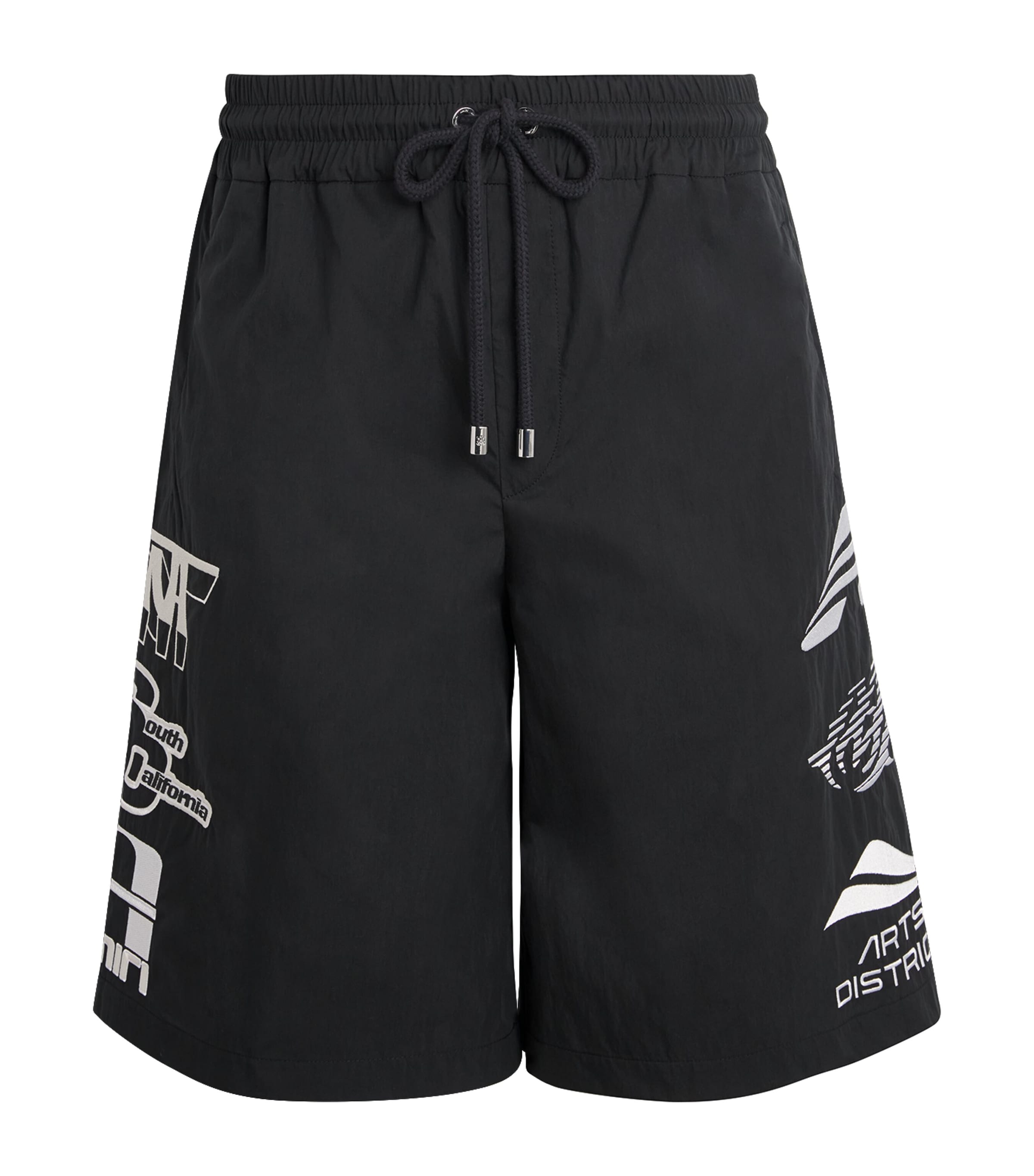AMIRI Mens Sporty Embroidered Logo Shorts Black Image 1