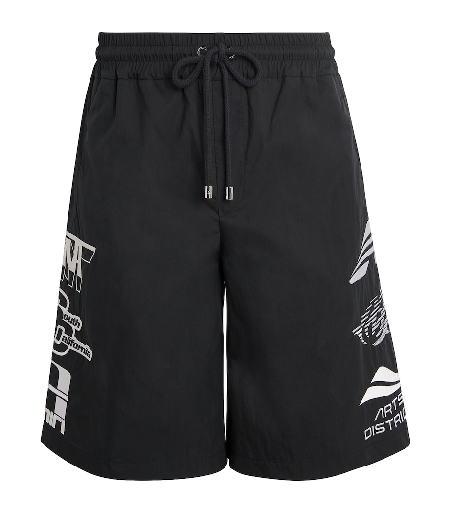 AMIRI Mens Sporty Embroidered Logo Shorts Black Image 1