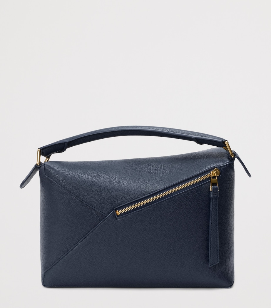 LOEWE Medium Leather Puzzle Edge Top-Handle Bag Deep Navy Image 4