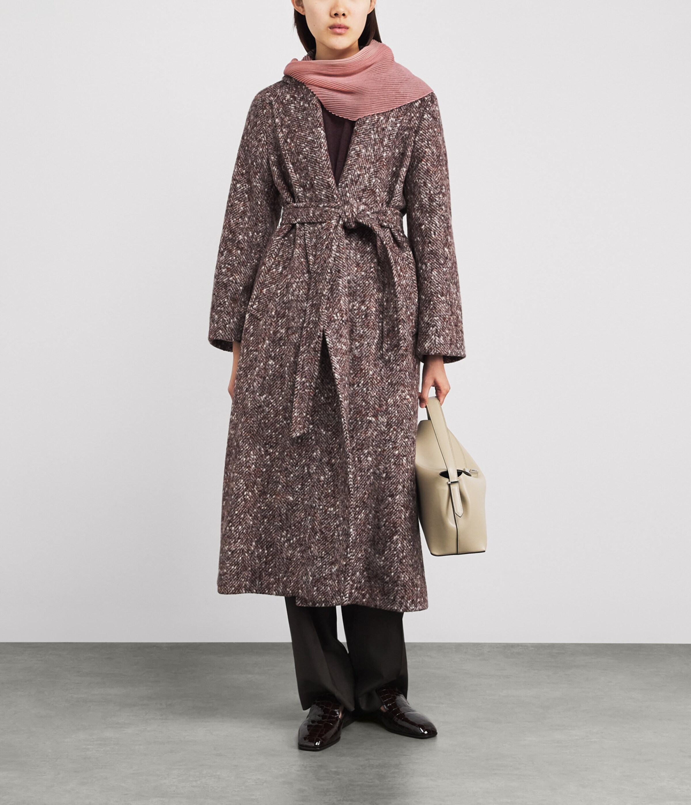 Cashmere-Silk Plissé Scarf 77227 PALE PINK Image 3