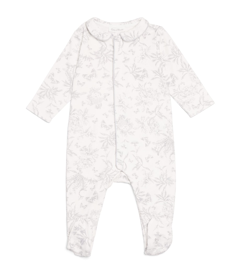 Cotton Toile de Jouy All-In-One (0-24 Months) 21GRIS CLAIR Image 1