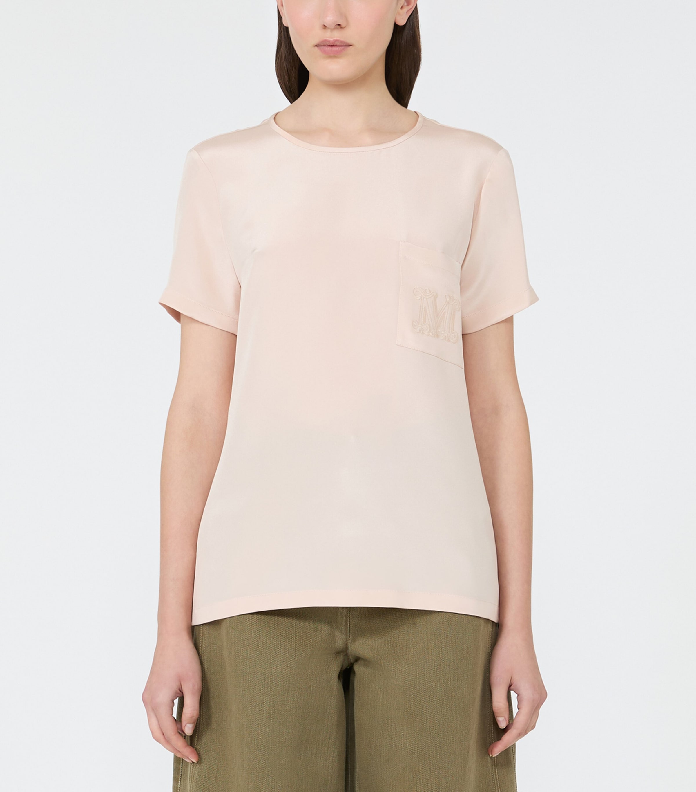 Max Mara Womens Silk T-Shirt Pink Image 3
