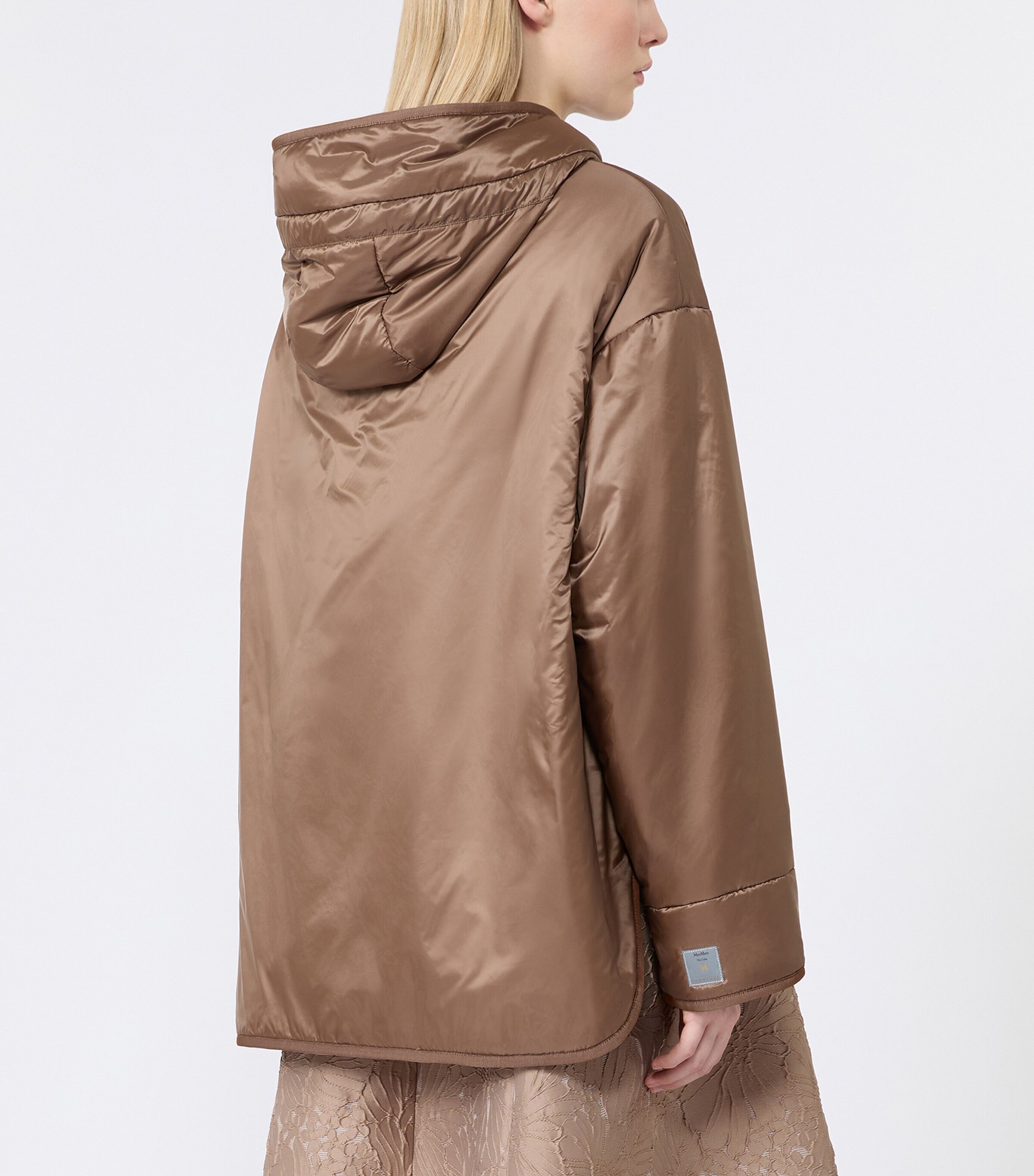 Max Mara Womens Hooded Padded Jacket Mud Image 4